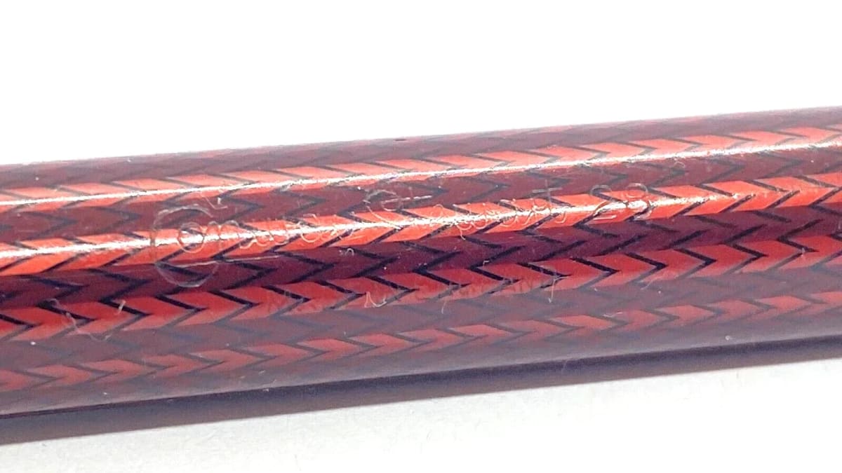 Vintage Conway Stewart No 28 Fountain Pen In Red Herringbone 14K Gold Medium NIB