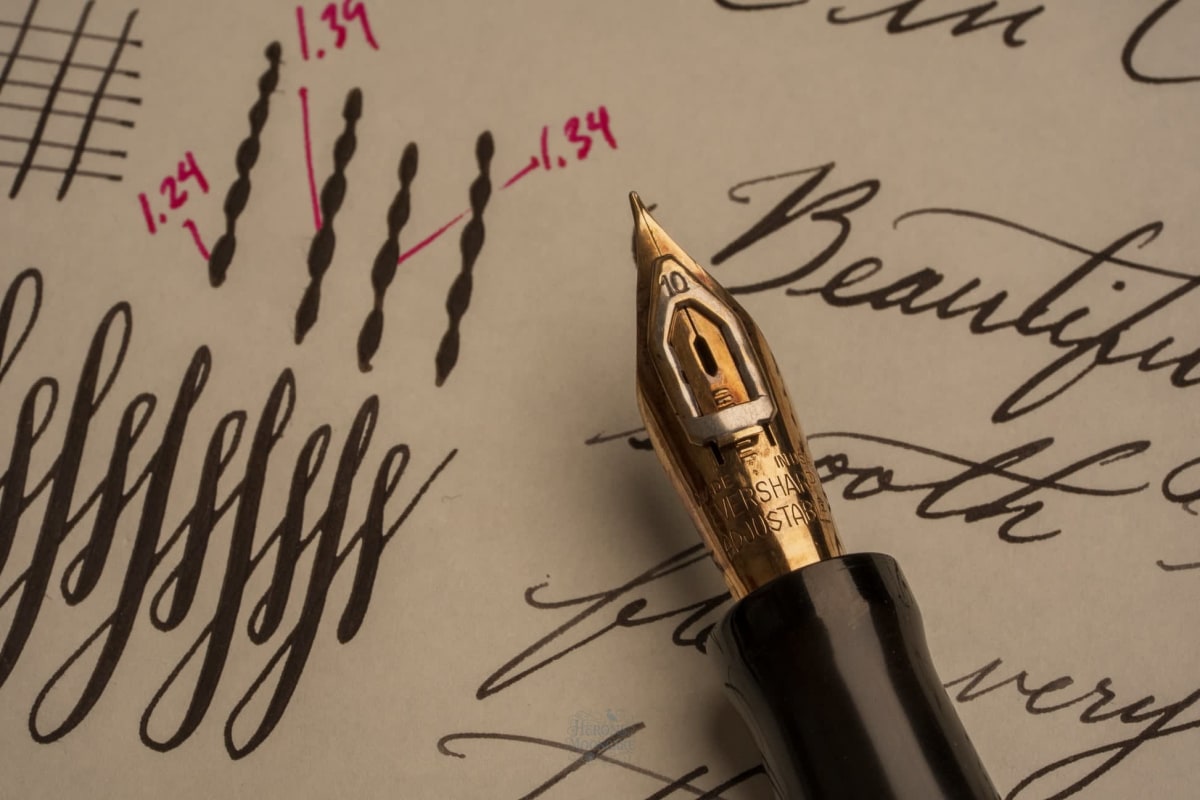 Wahl Eversharp Doric Oversized, Black Celluloid GPT, #10 Adjustable 14k Gold Nib