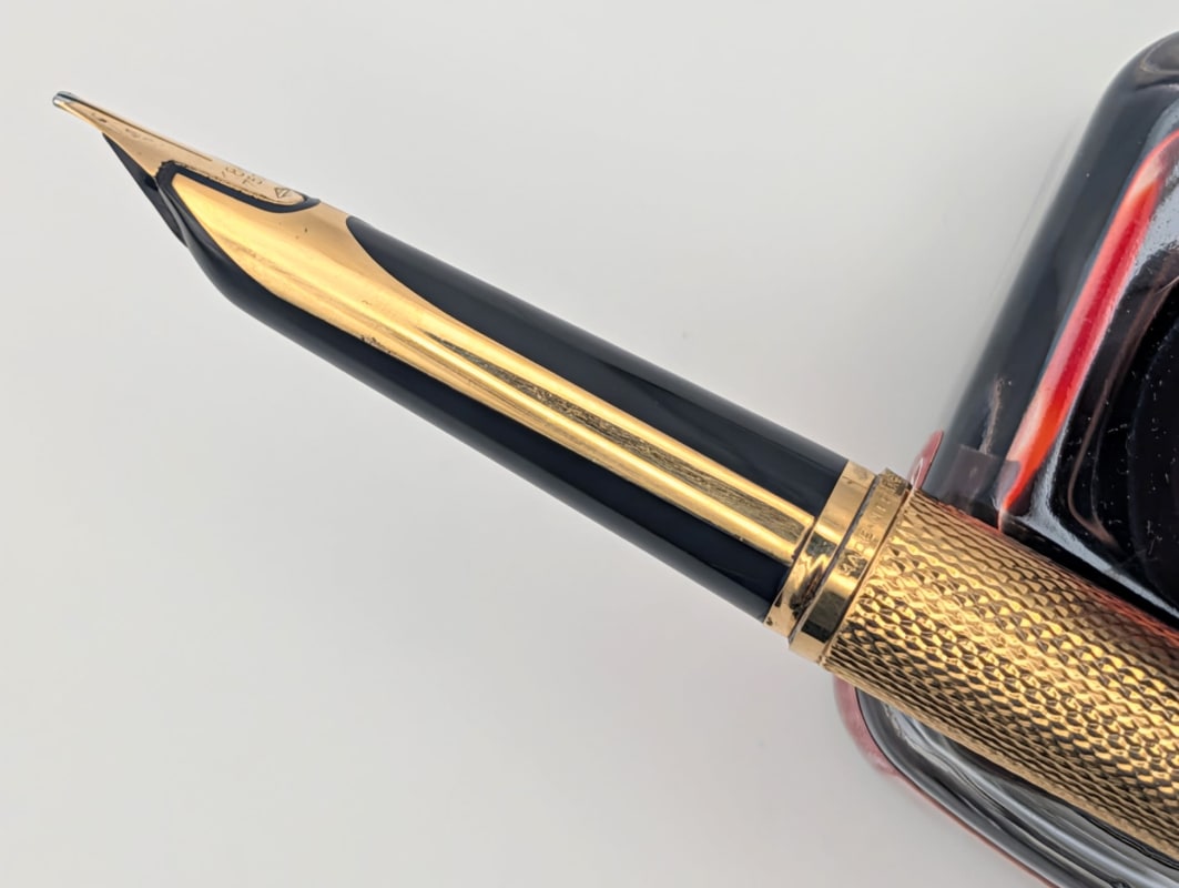 Waterman C/F Gold-Filled Barleycorn Fountain Pen  – Rare Original Converter Included