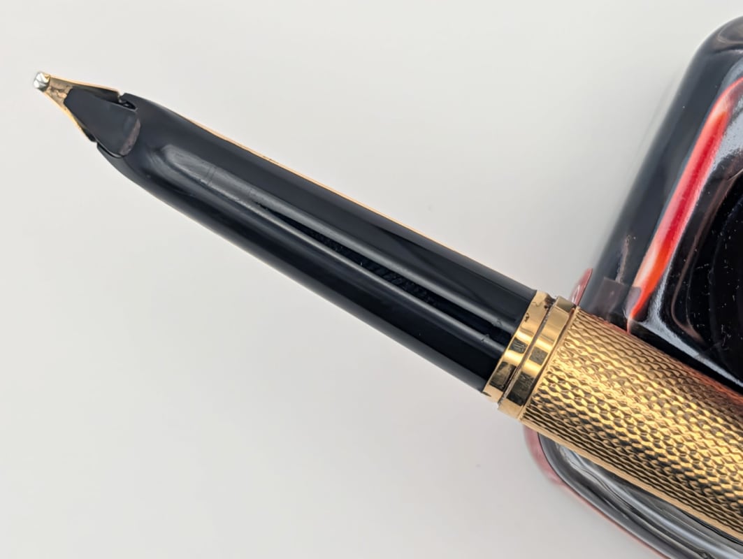 Waterman C/F Gold-Filled Barleycorn Fountain Pen  – Rare Original Converter Included