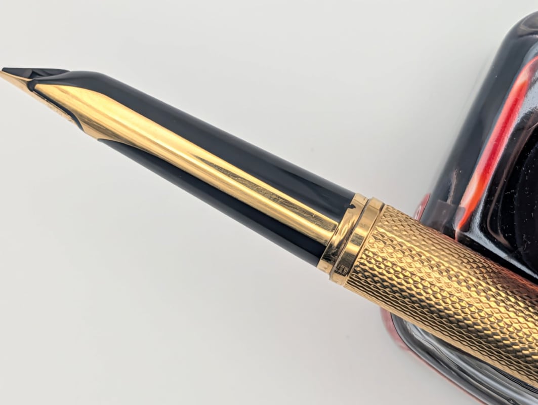 Waterman C/F Gold-Filled Barleycorn Fountain Pen  – Rare Original Converter Included