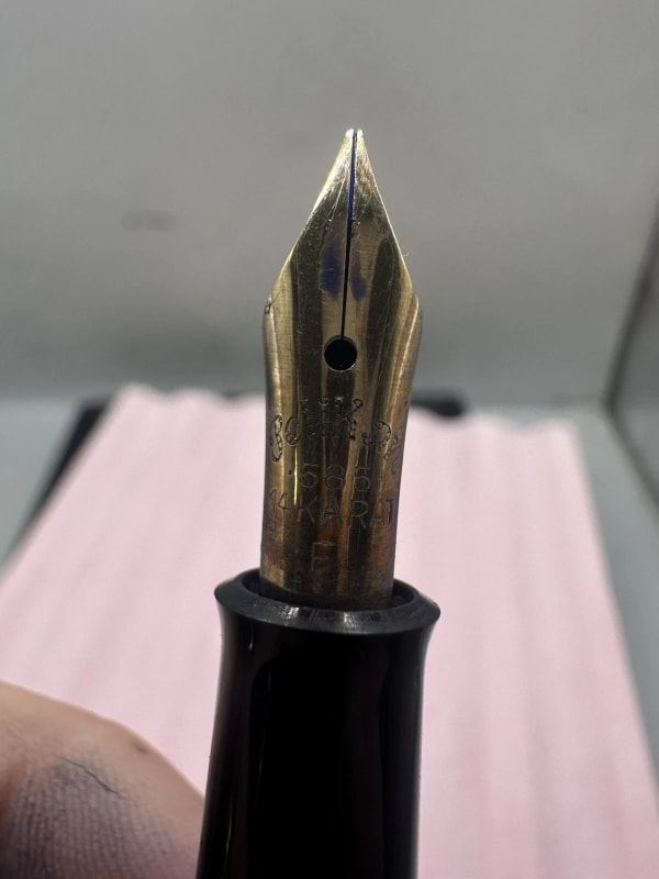 Pelikan M400 Old Style Grün Kolbenfüller Souverän 14Ct 585 Goldfeder F Vintage