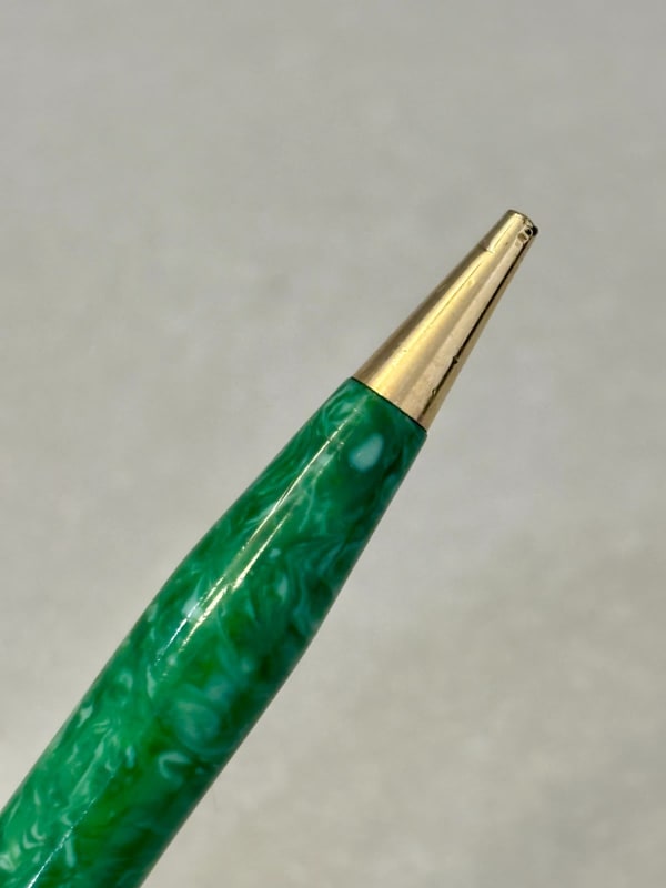 Sheaffer Flat Top Lifetime Junior Jade W/Gt + Pencil Set - Restored (Bfp711)