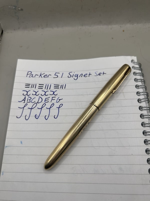 Parker 51 Signet Fountain Pen And Ballpoint Pen Set Engraved