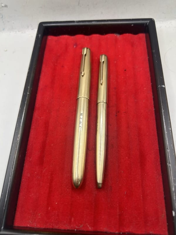 Parker 51 Signet Fountain Pen And Ballpoint Pen Set Engraved