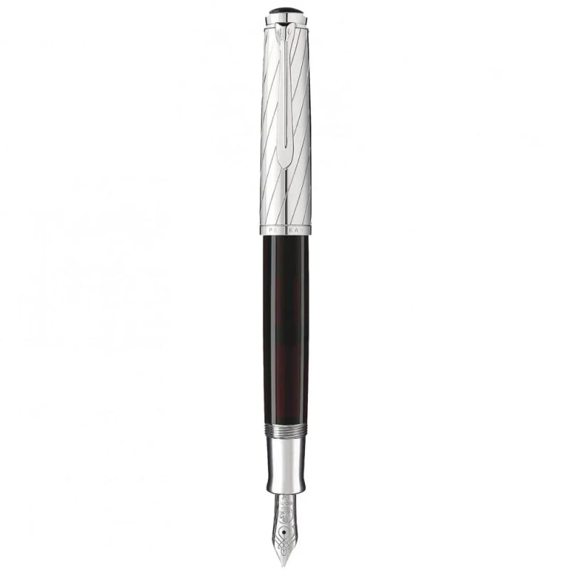 Preowned Pelikan Souverän M625 Dark Red Transparent Fountain Pen
