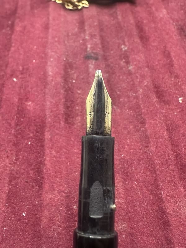 Rare Vintage Swan Mabie Todd Chatelaine Fountain Pen Full Flex M Gold Nib