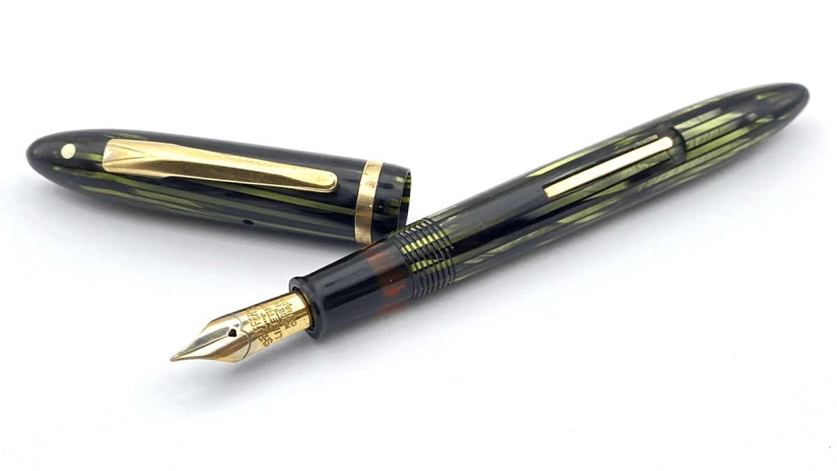 Vintage Sheaffer Lady Balance Fountain Pen Marine Green 14K Gold Fine NIB Canada