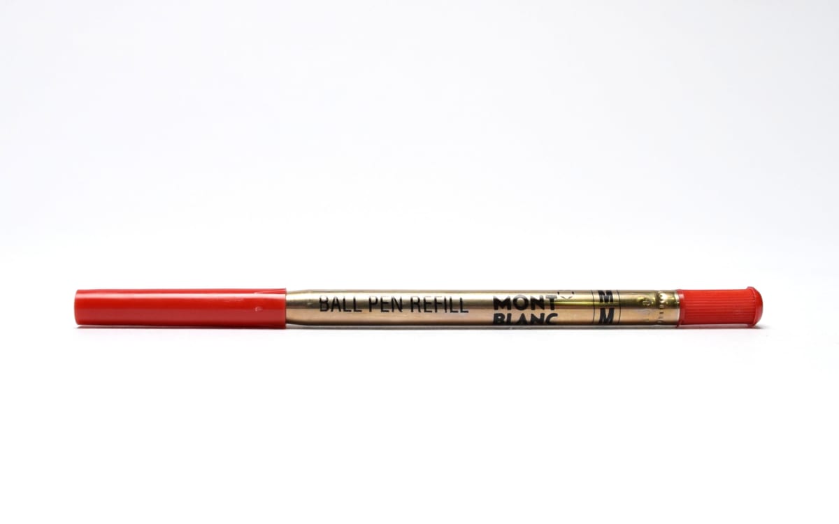 Rare 1990s Discontinued Univerzal "The Problem Solver" Montblanc Ballpoint Pen Giant Refill - ISO 12757 with Adapter, Art. No. 16210 RED