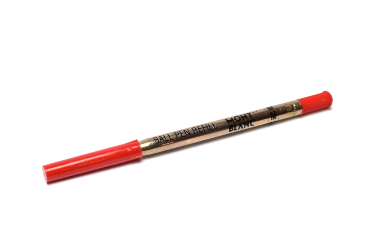 Rare 1990s Discontinued Univerzal "The Problem Solver" Montblanc Ballpoint Pen Giant Refill - ISO 12757 with Adapter, Art. No. 16210 RED