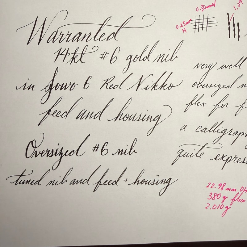 Jowo 6 Nib Unit | Warranted | #6 Oversized | 14ct Gold | Fine Flex Nib