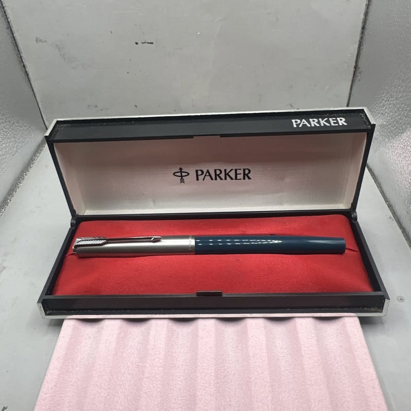 Vintage Parker 51 Mkiii Fountain Pen England Teal Lustralloy Cap Aerometric F