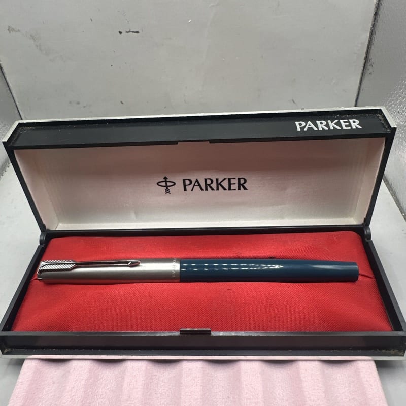 Vintage Parker 51 Mkiii Fountain Pen England Teal Lustralloy Cap Aerometric F