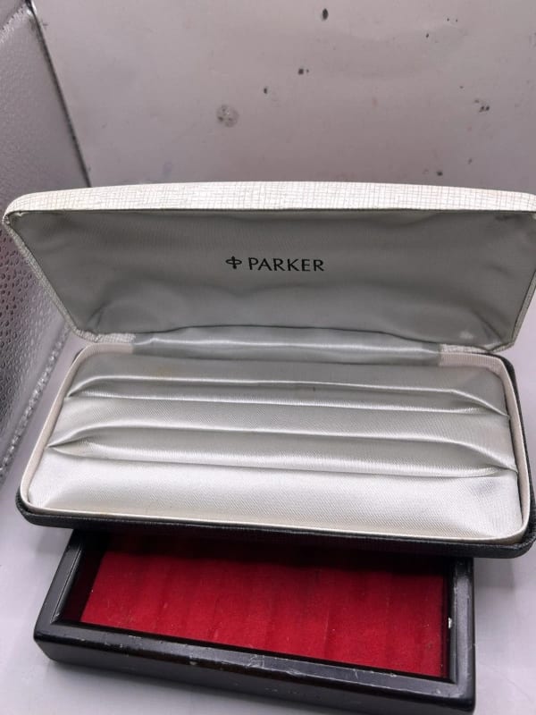Parker 51 Fountain Pen & Pencil Set 1972 Teal Blue Lustraloy Caps With Box
