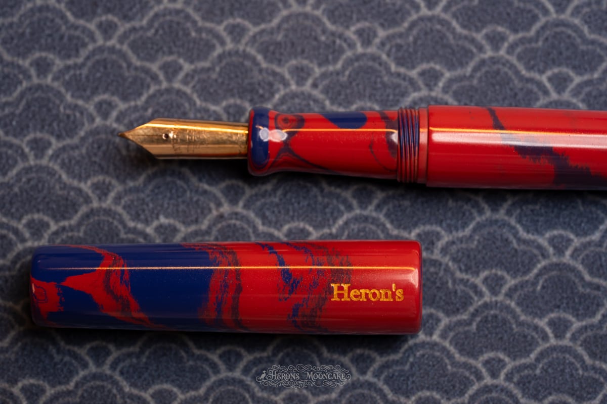 Heron's Hollow | Mistress | Mottled Red Blue | #5 Waterman Manifold