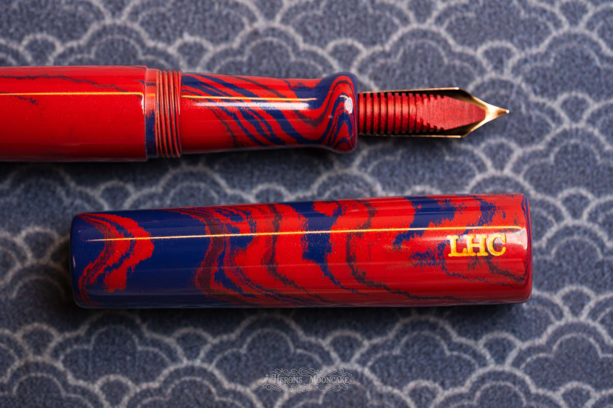 Heron's Hollow | Mistress | Mottled Red Blue | #5 Waterman Manifold