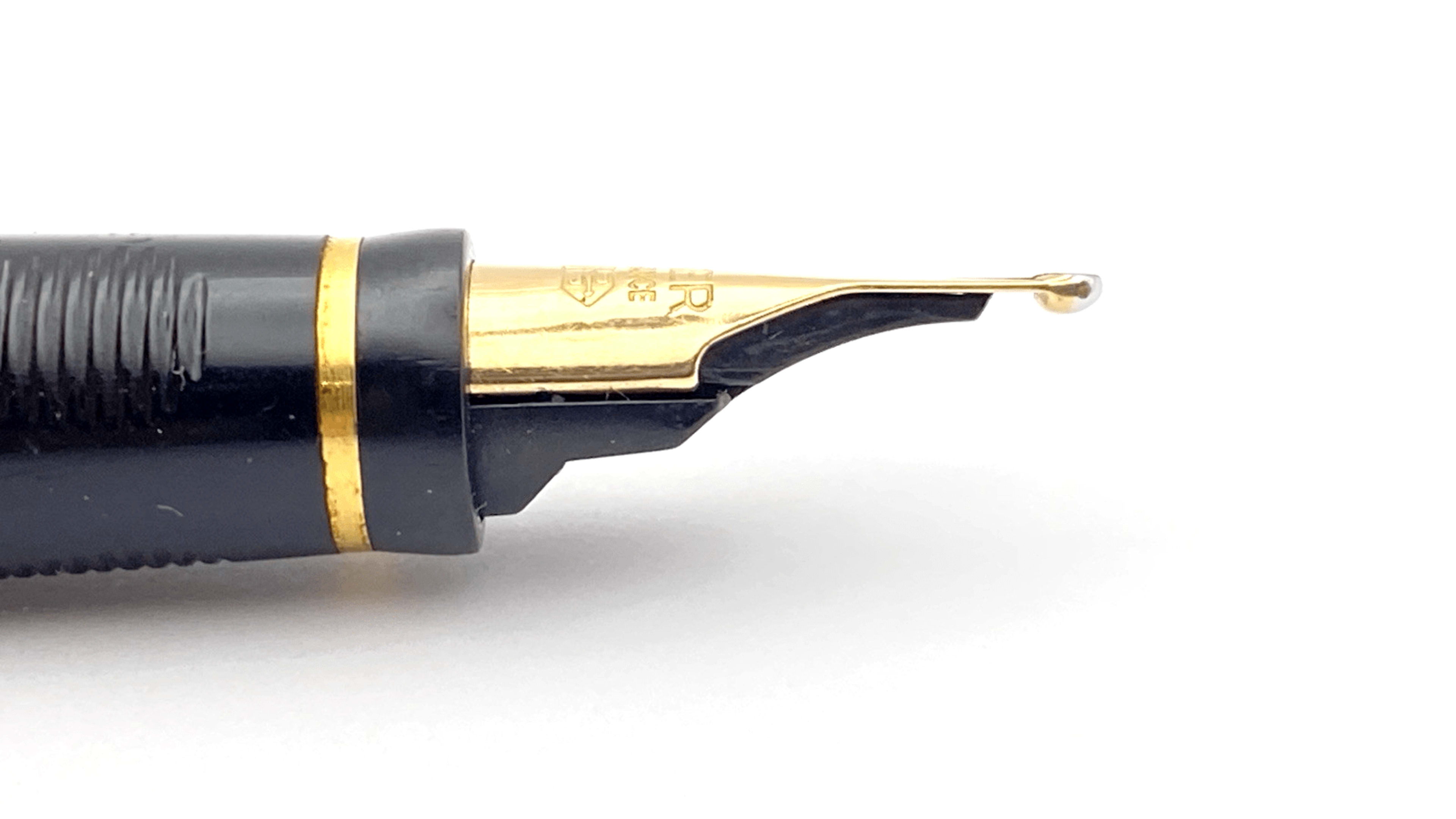 Vintage Parker 75 Fountain Pen In Silver Plated 14K Gold Double Broad NIB France