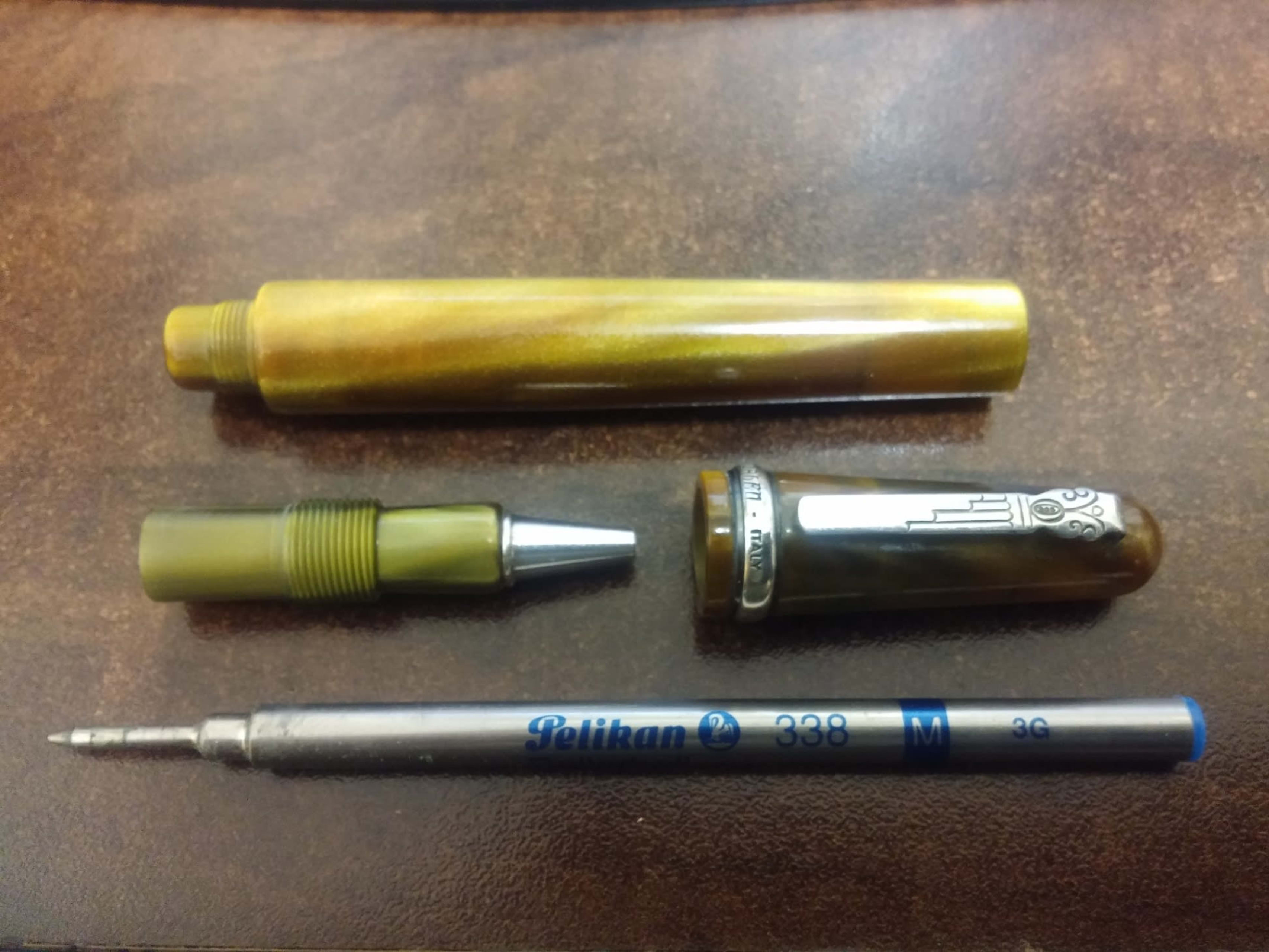 NOS MARLEN MARC CHAGALL MARBLED GREEN ROLLER BALL PEN