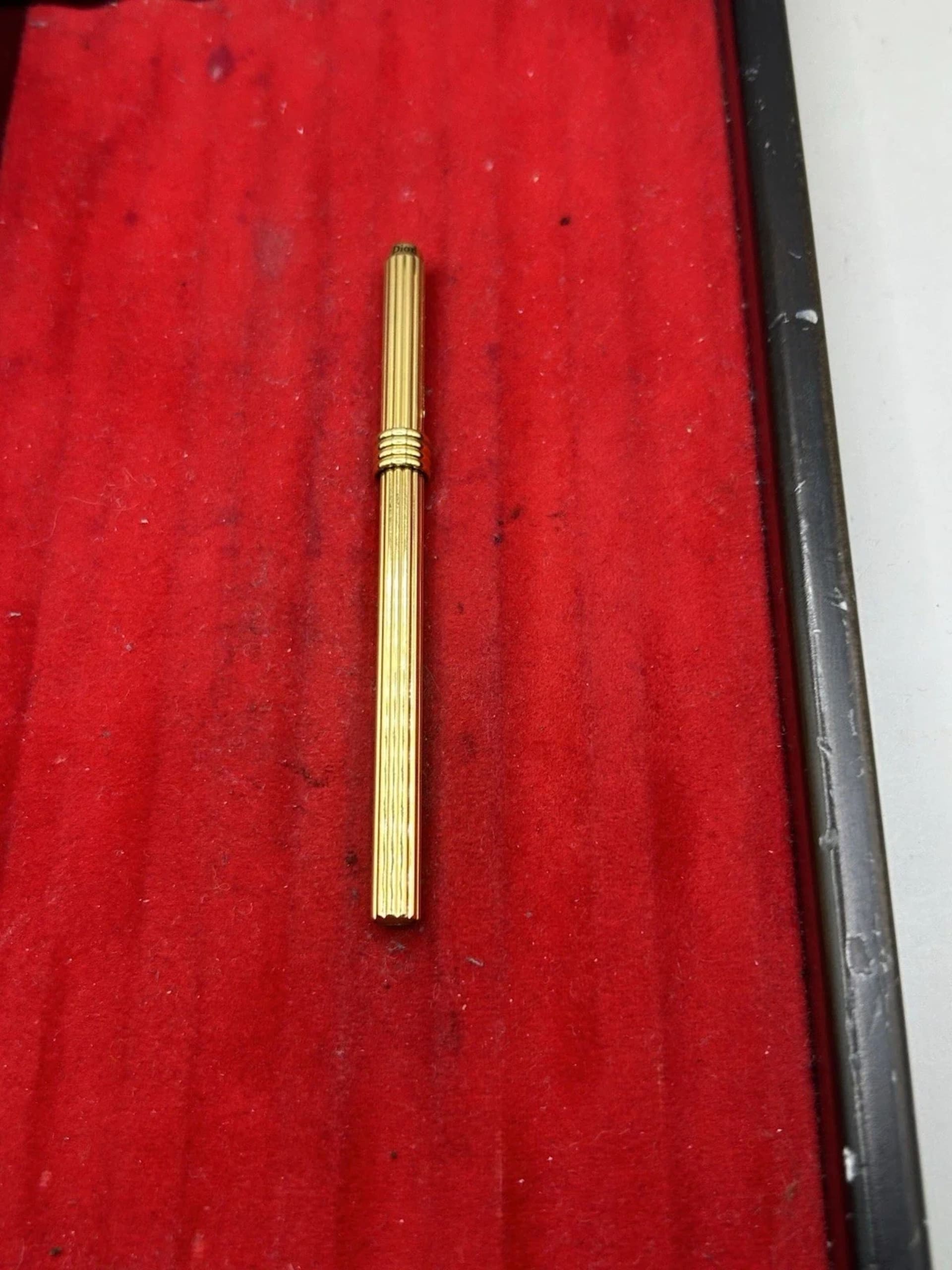Vintage Christian Dior Sterling Silver Vermeil Mini Ballpoint Pen