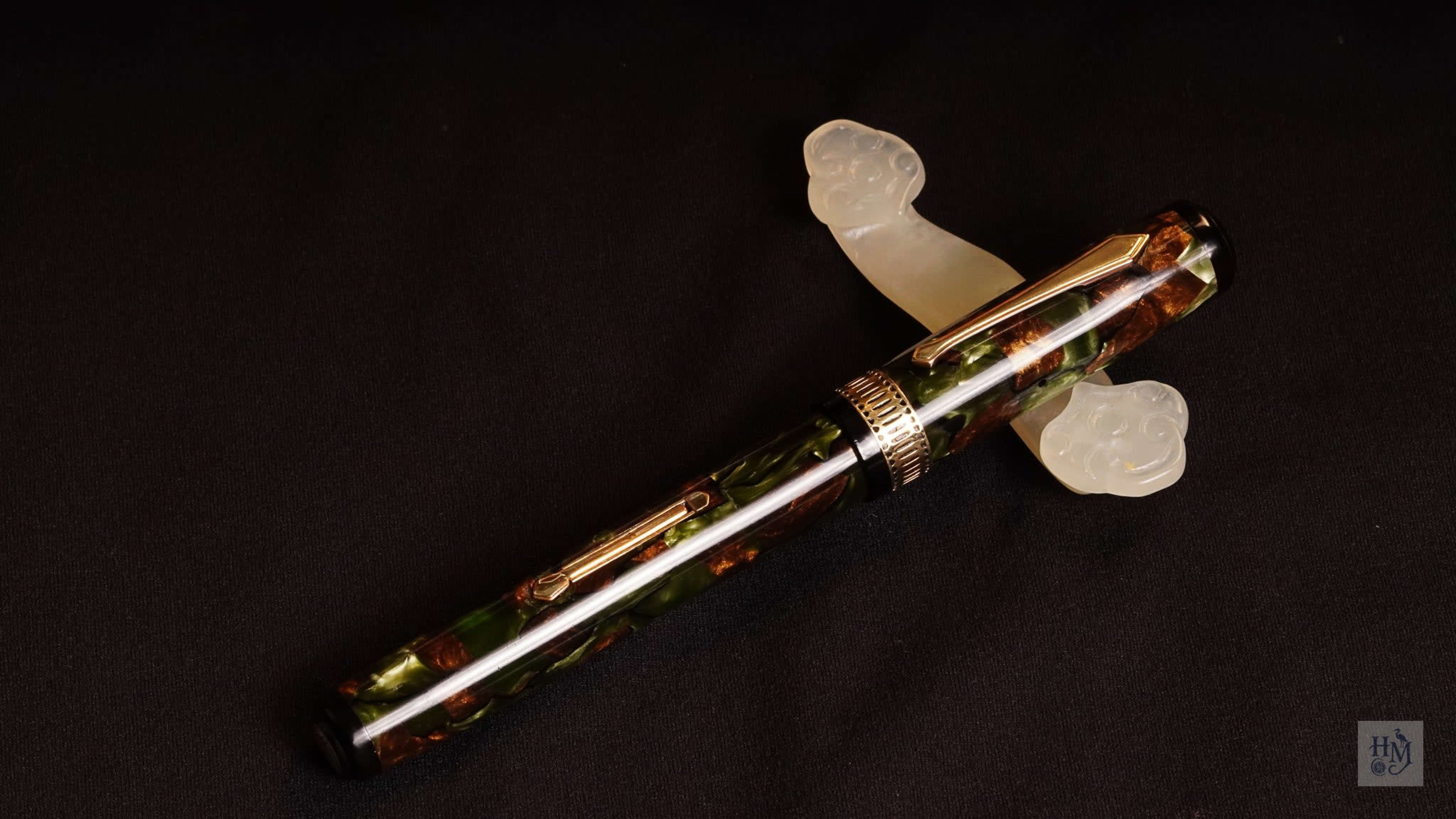 Waterman's Patrician, Moss Agate Celluloid GPT, #8 14k Patrician Nib