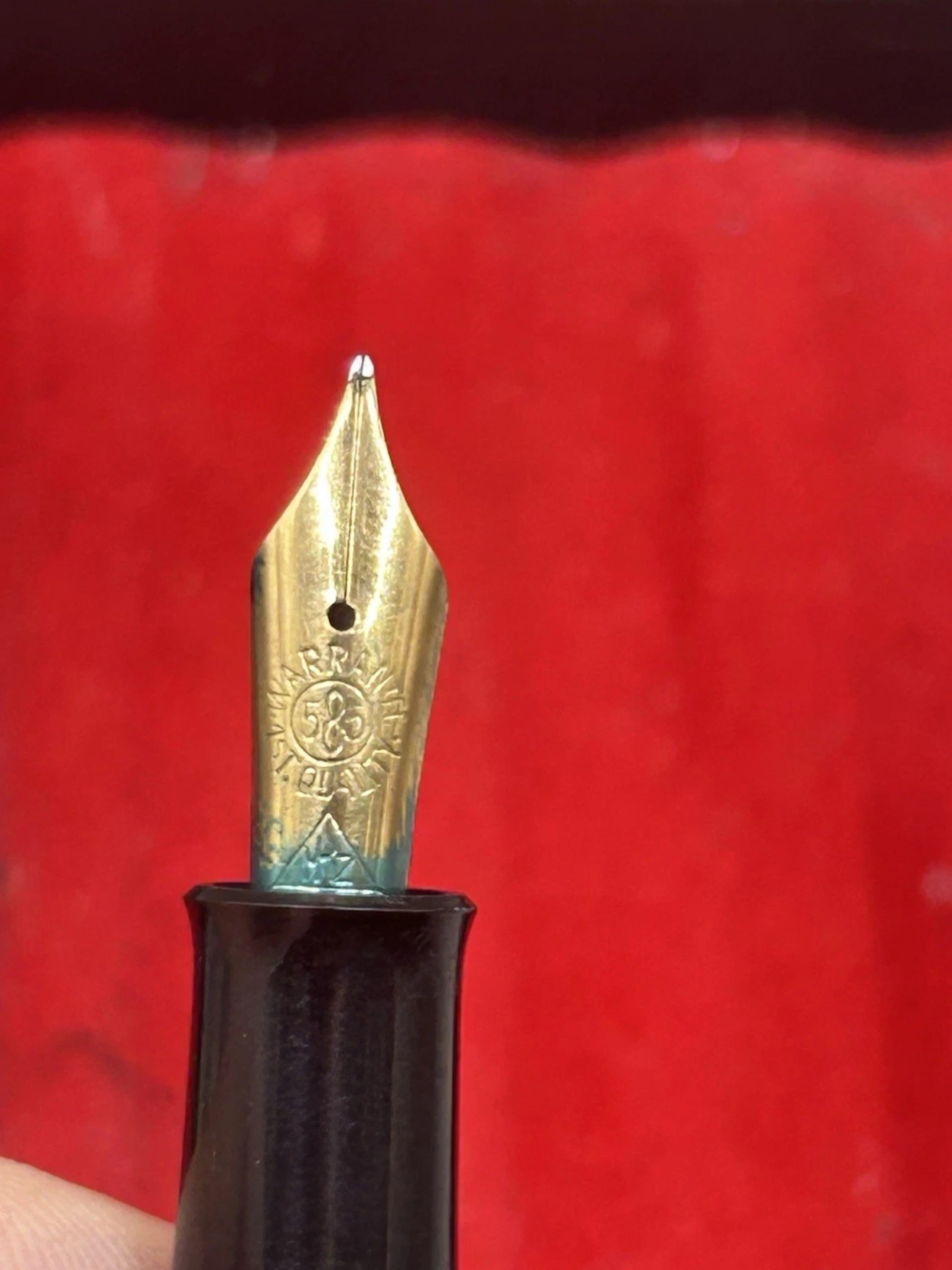 Vintage Pelikan 100N Fountain Pen In Green Marble Semi Flexible NIB 14Ct