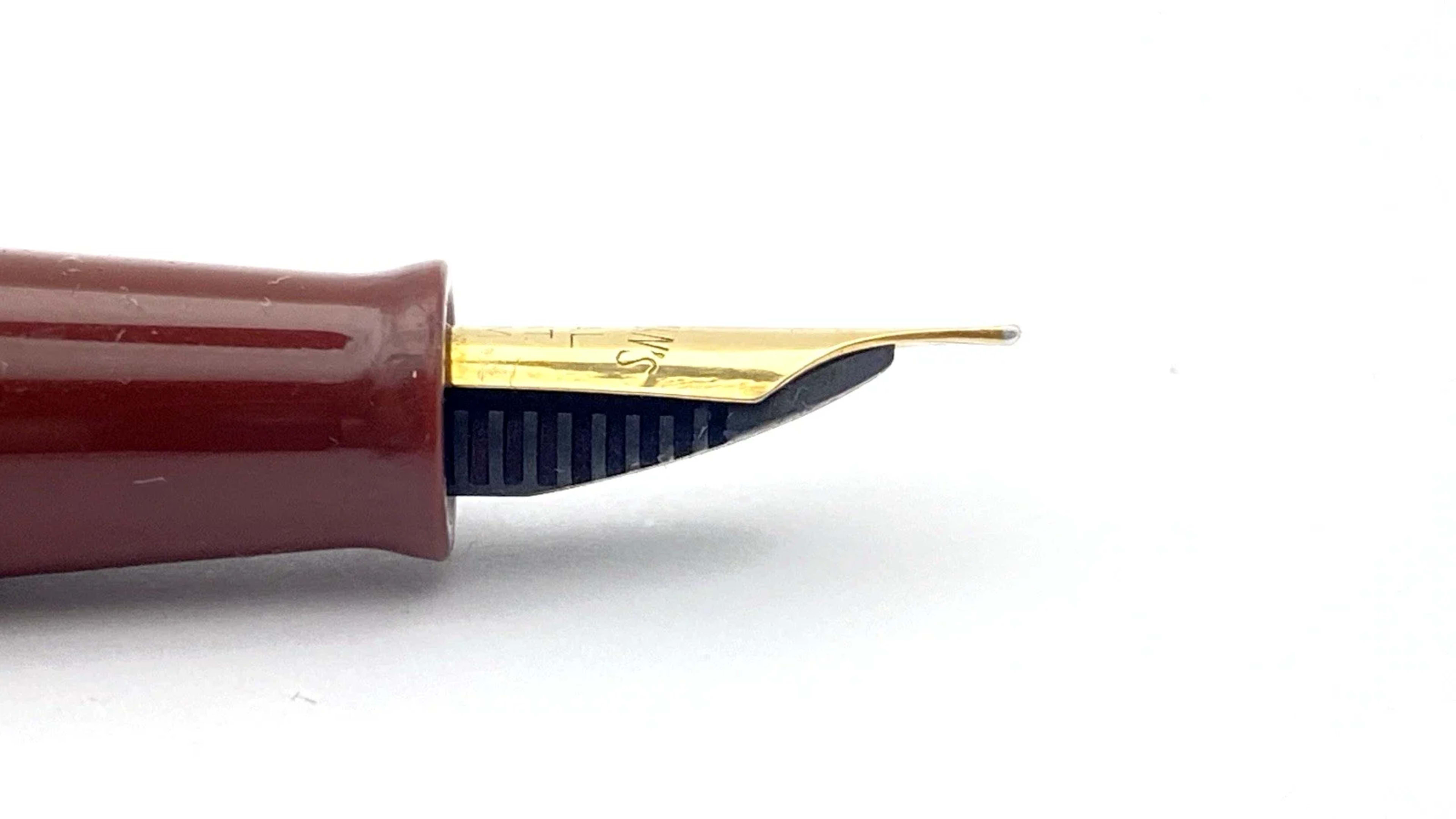 Vintage Waterman Lady Garland Fountain Pen Maroon 14K Gold Fine NIB Made In USA