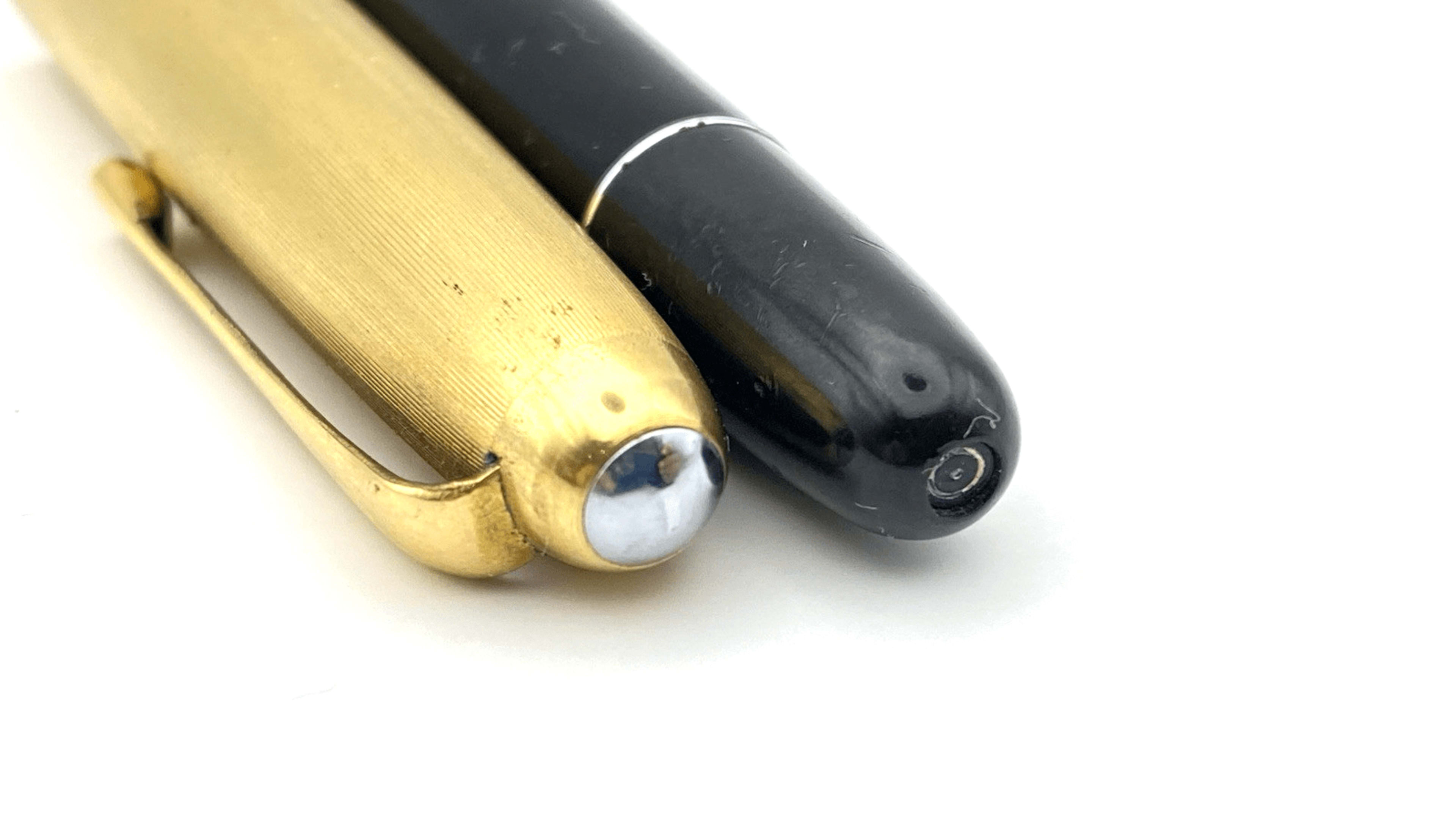 Vintage Aurora 88 Fountain Pen In Blue Case Black And Gold 14K Medium NIB Italy