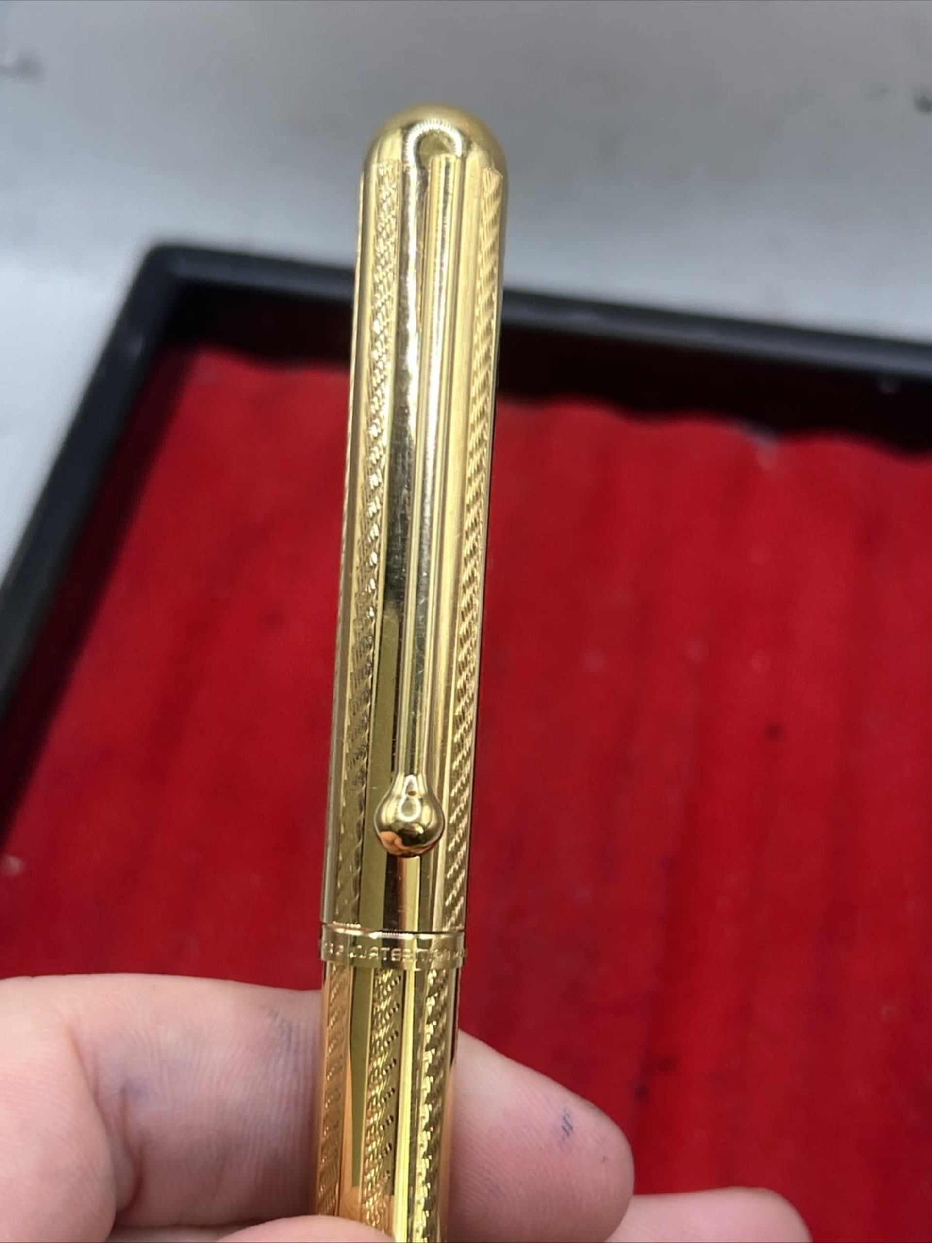 Vintage Waterman Goutte Gold Plated Fountain Pen 18K Gold NIB Broad