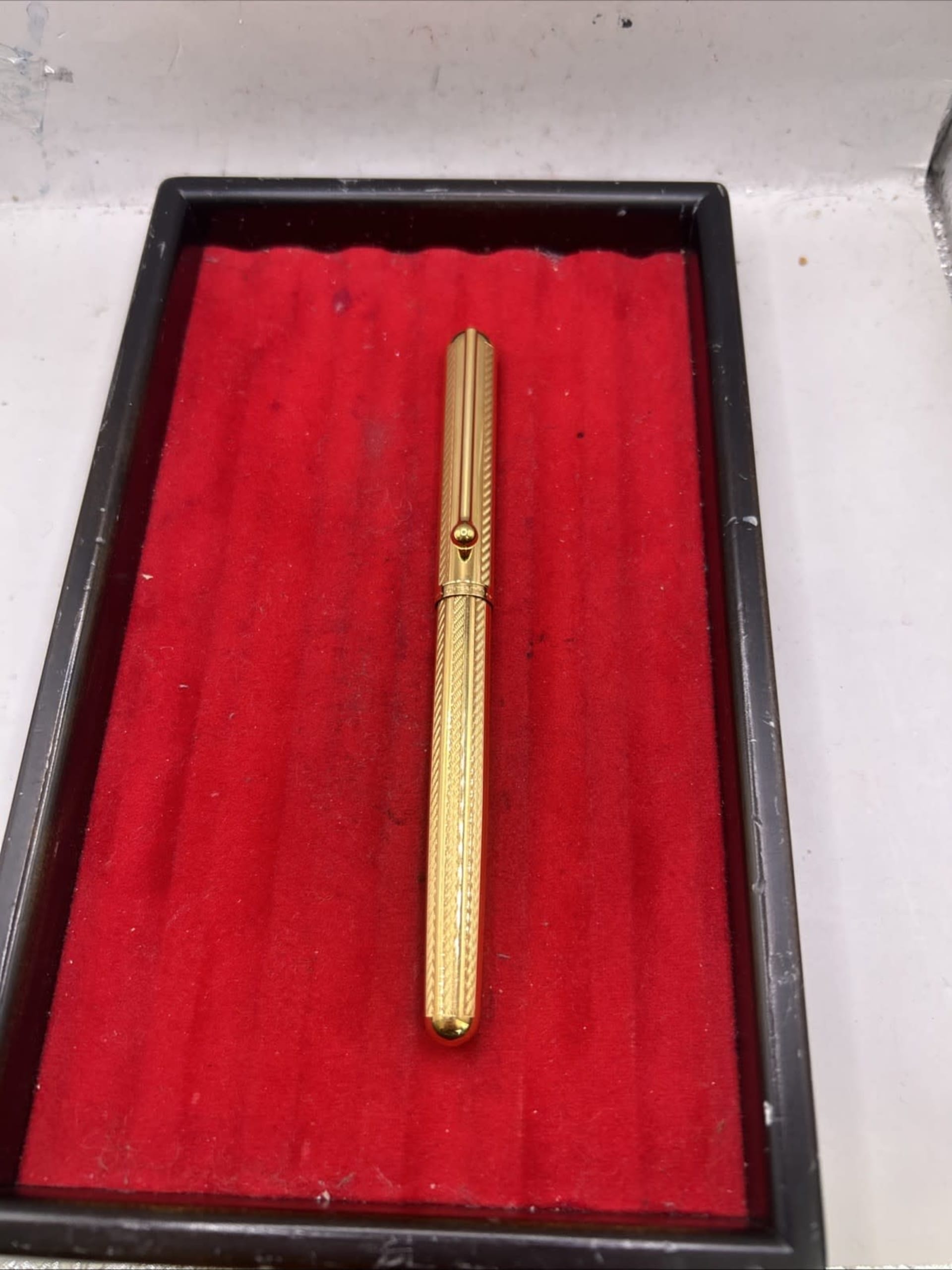 Vintage Waterman Goutte Gold Plated Fountain Pen 18K Gold NIB Broad