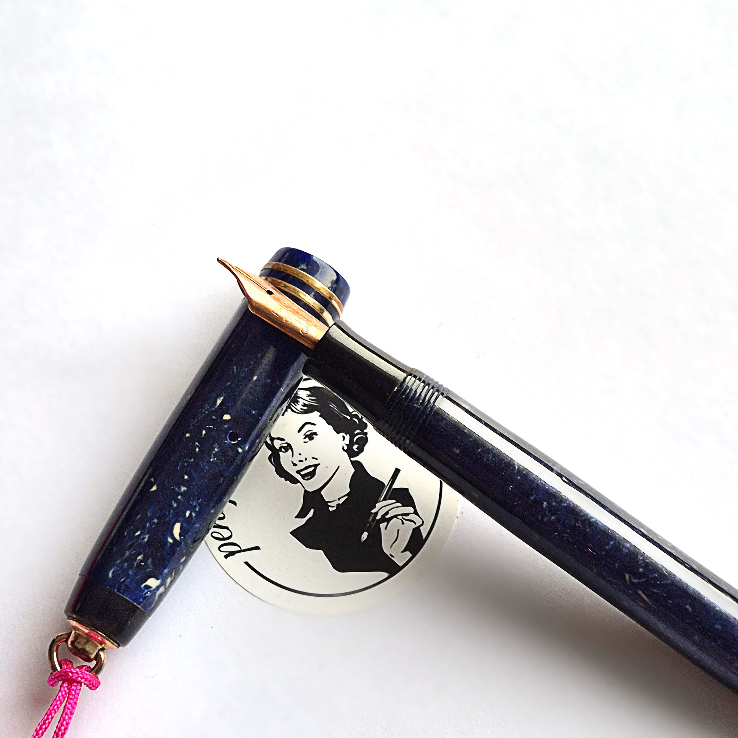 Parker Duofold Streamline Lapis Blue Ringtop Fountain Pen (1930s)