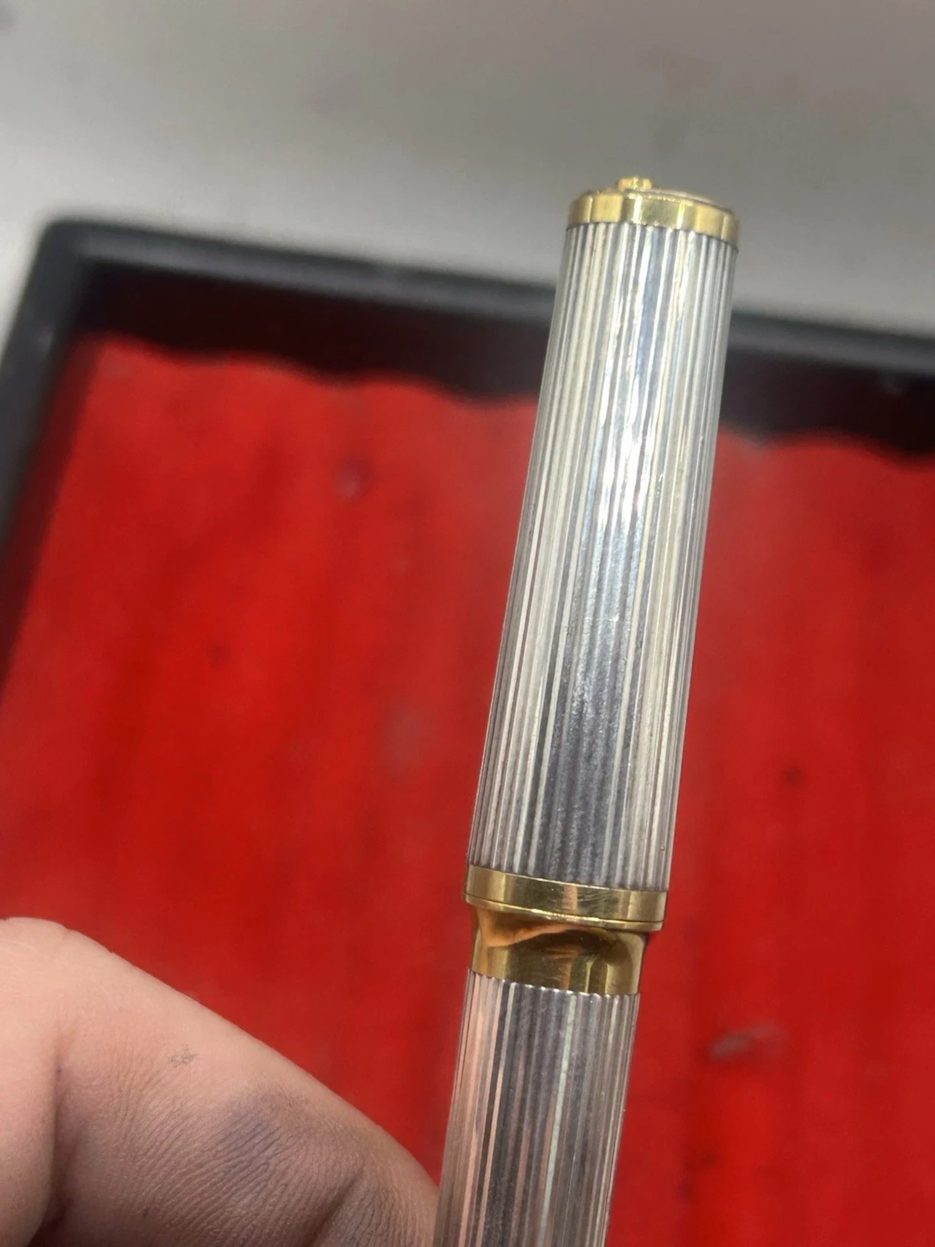 S.T. Dupont Montparnasse Fountain Pen Silver Plated And Gold 18K Nib