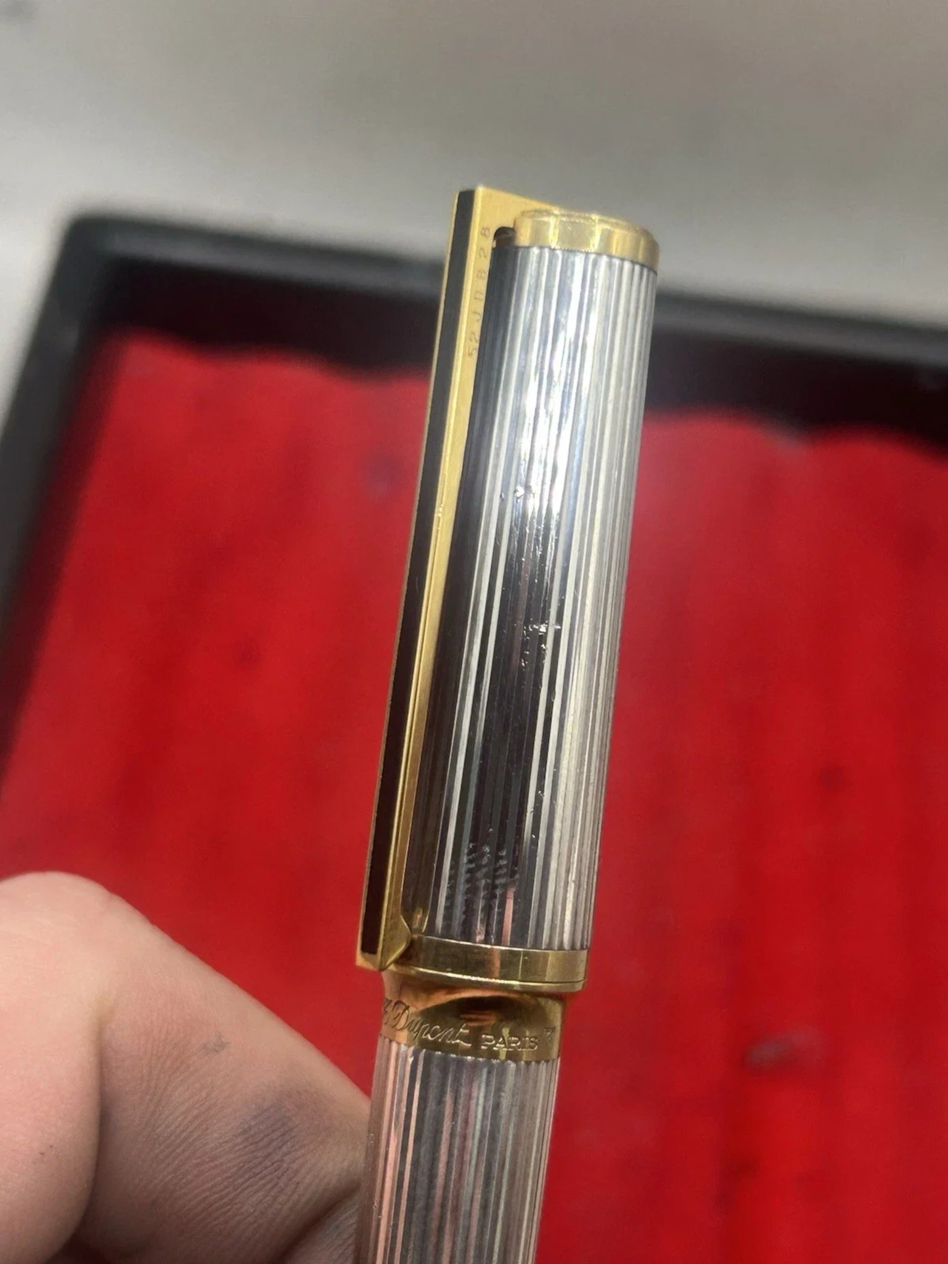 S.T. Dupont Montparnasse Fountain Pen Silver Plated And Gold 18K Nib