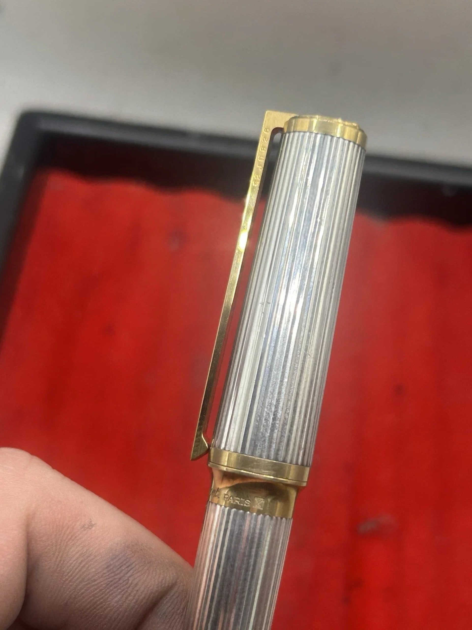 S.T. Dupont Montparnasse Fountain Pen Silver Plated And Gold 18K Nib