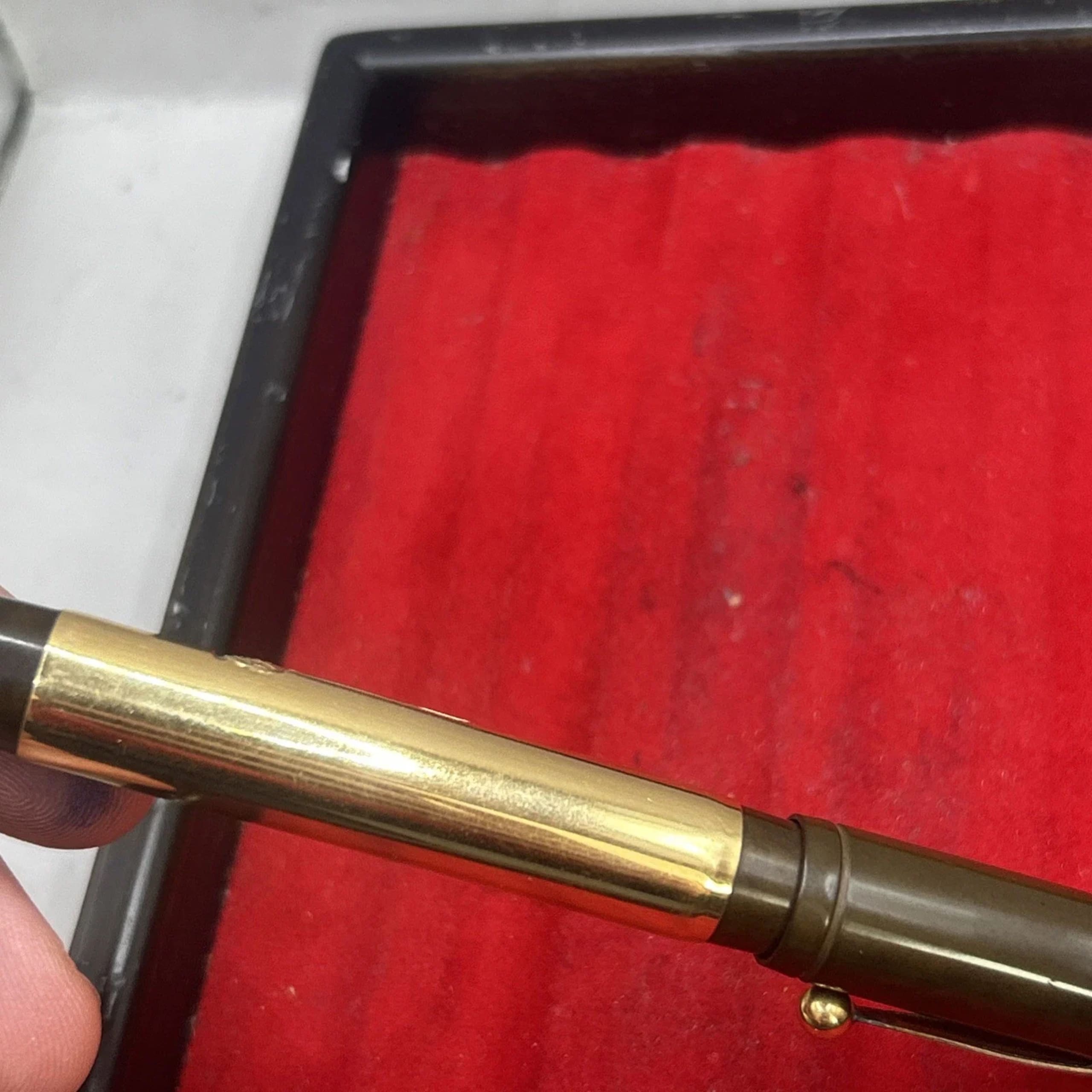 Waterman 14 Psf Fountain Pen Gold Plated Overlay Fine NIB