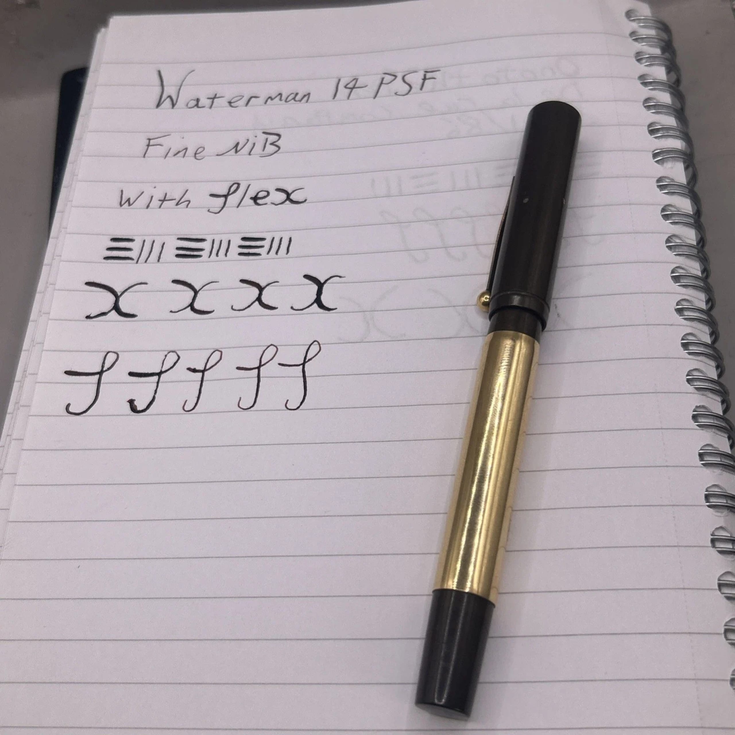 Waterman 14 Psf Fountain Pen Gold Plated Overlay Fine NIB