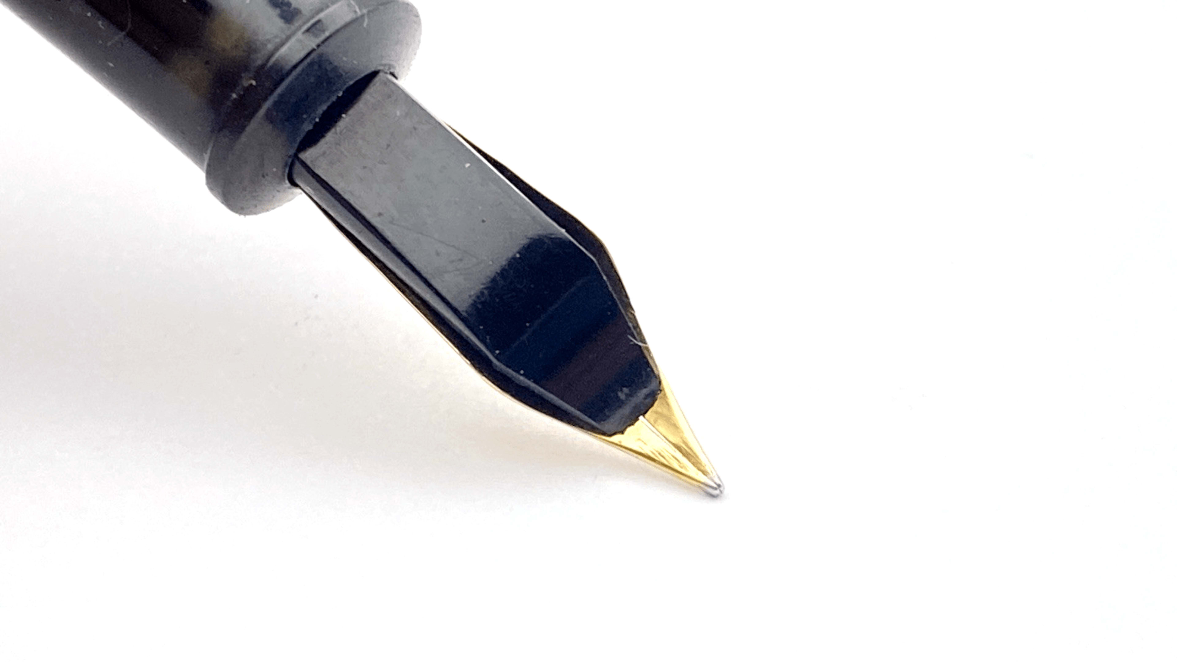 Vintage Conway Stewart Shorthand Fountain Pen Blue Herringbone 14K Gold Fine NIB