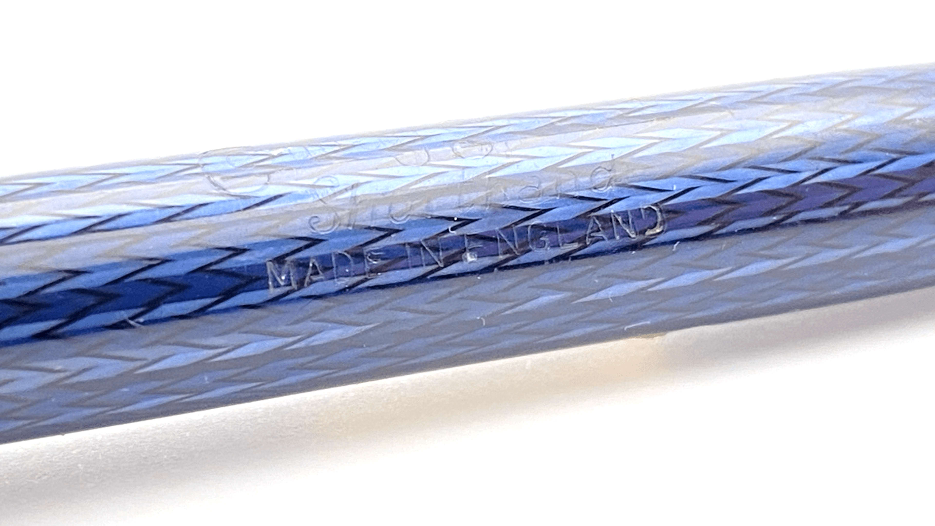 Vintage Conway Stewart Shorthand Fountain Pen Blue Herringbone 14K Gold Fine NIB