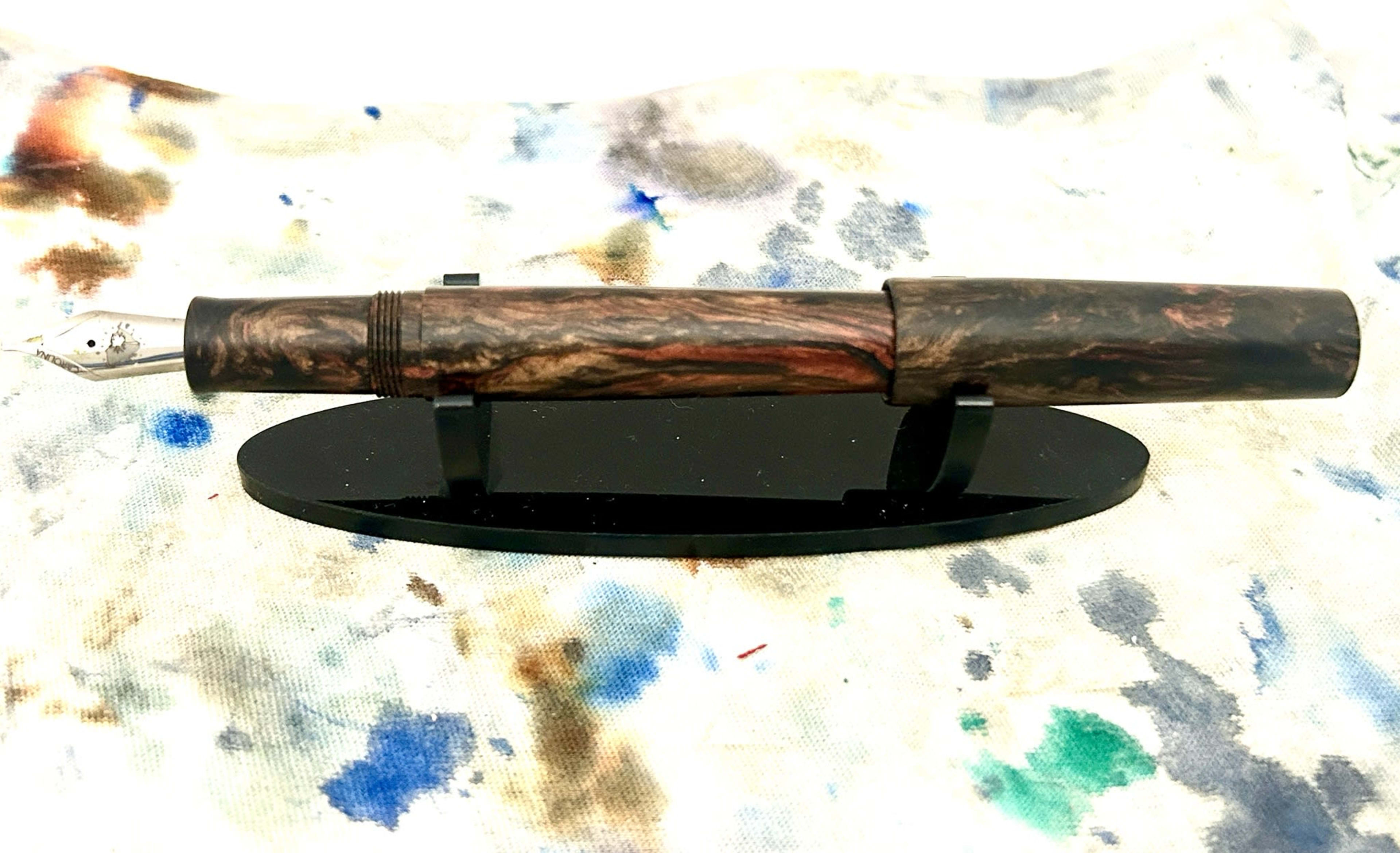 Carolina Pen Company-Bespoke Charleston Fountain Pen - 'Wood-like' Acrylic Stub Nib