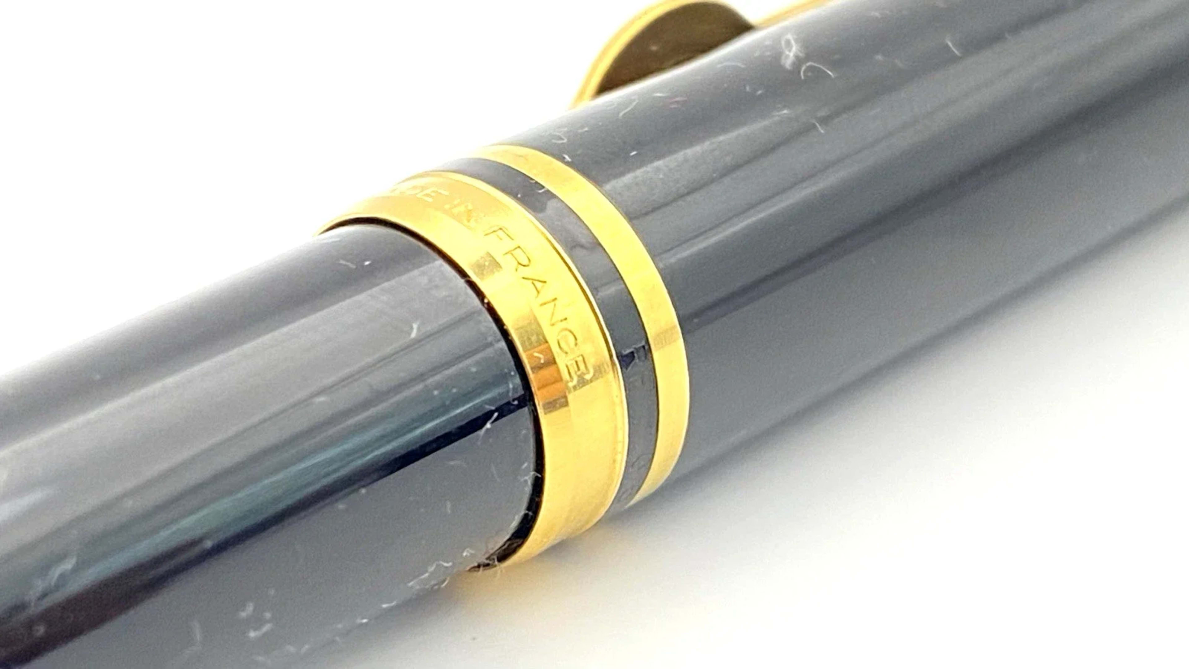 Waterman Leman 100 Fench Revolution Fountain Pen In Black 18K Gold Fine NIB Sb