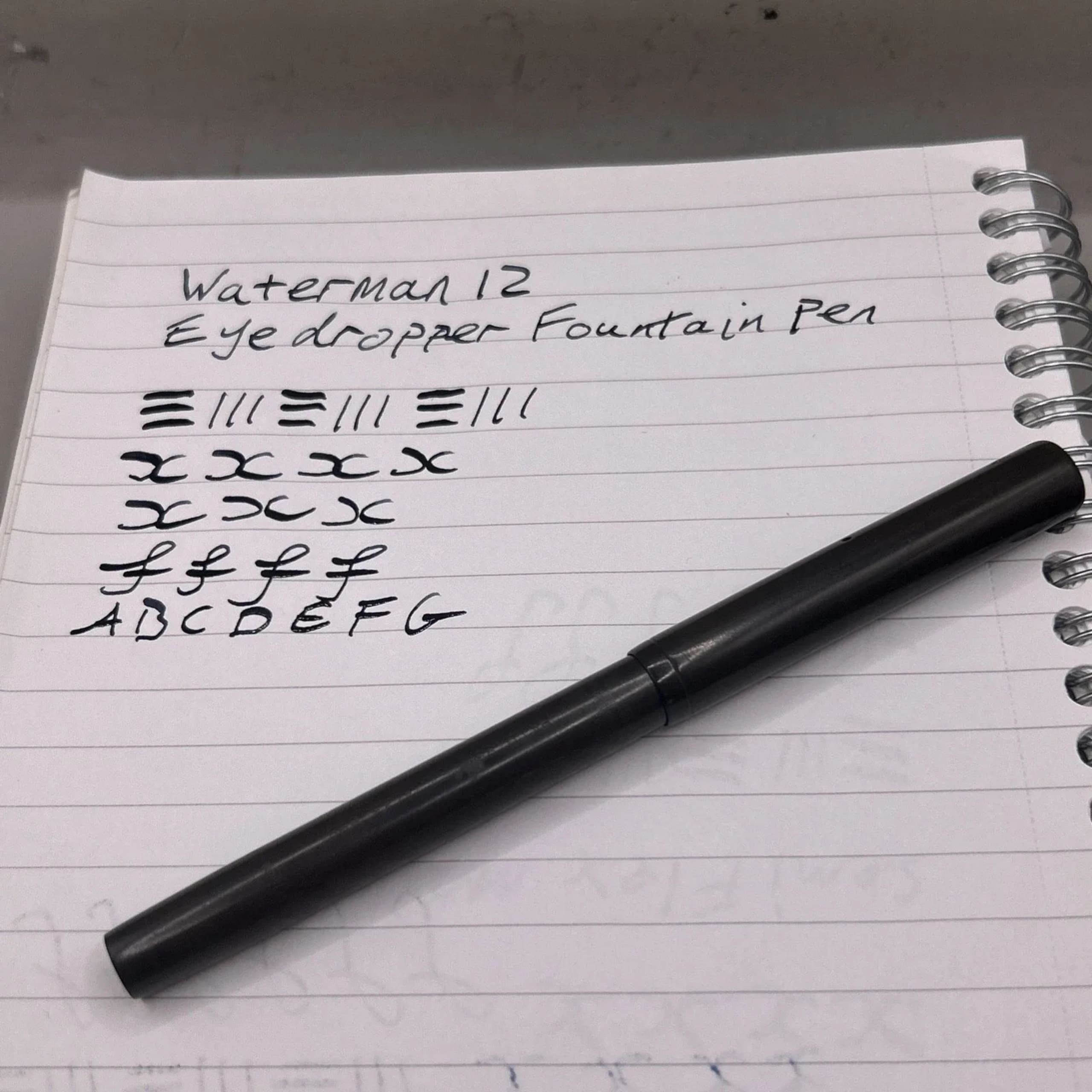Vintage Waterman 12 Fountain Pen In Black Flexible 14K Gold Medium NIB USA