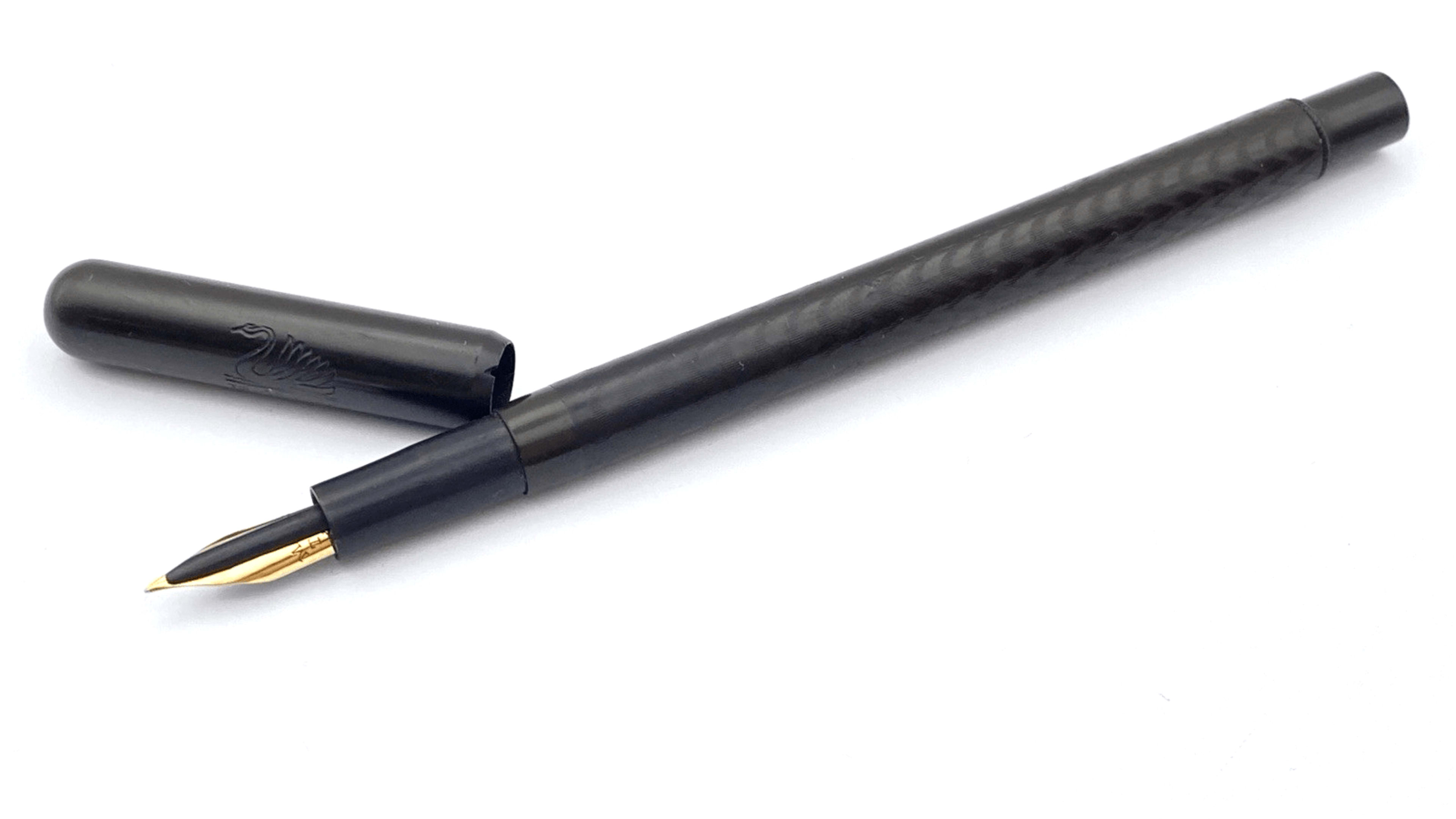 Vintage Mabie Todd Swan 3000 Fountain Pen In Black 14K Gold Fine NIB England