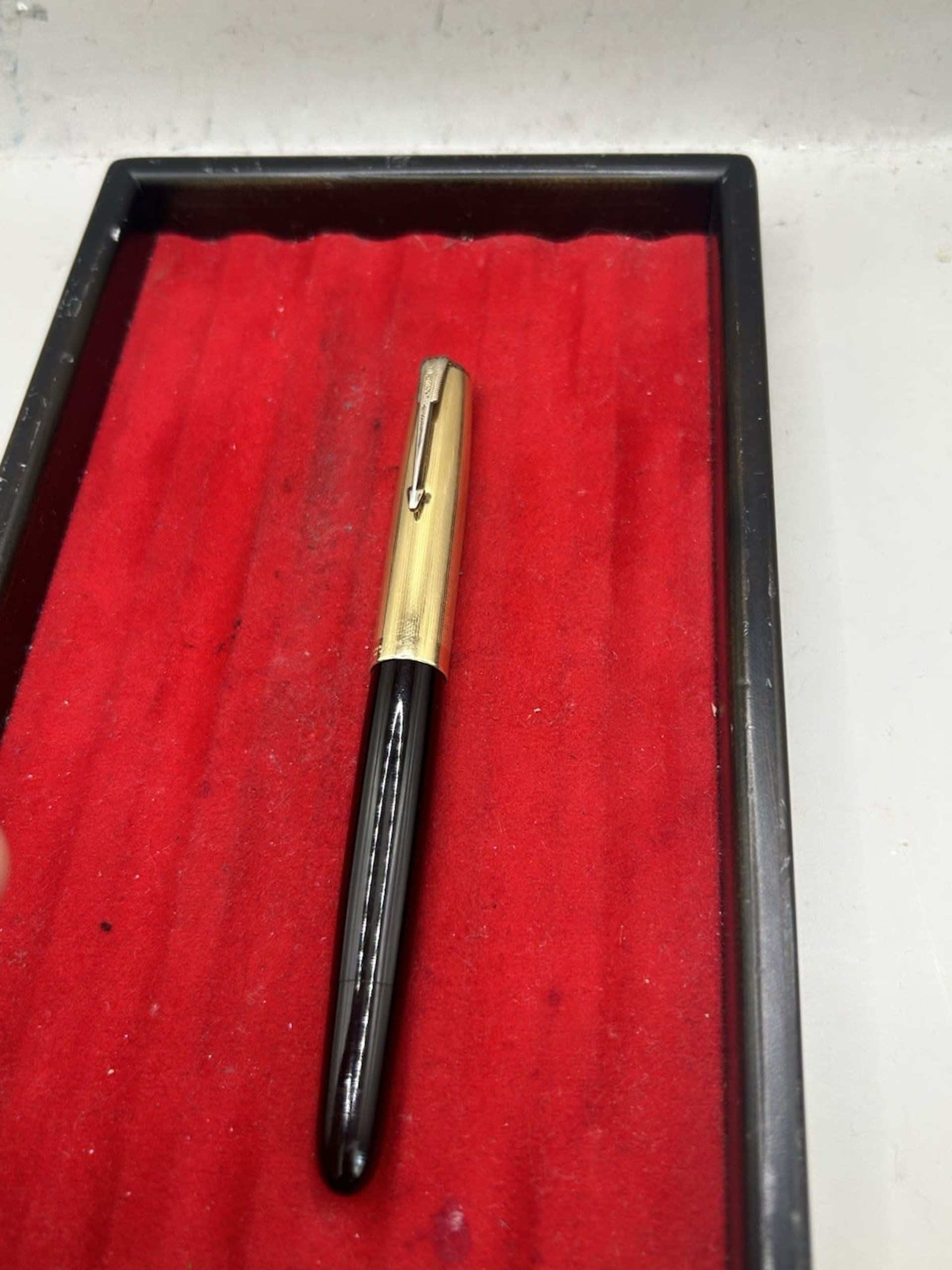 Parker 51 Vacumatic Fountain Pen Black Custom 14K NIB Restored Fine To Medium
