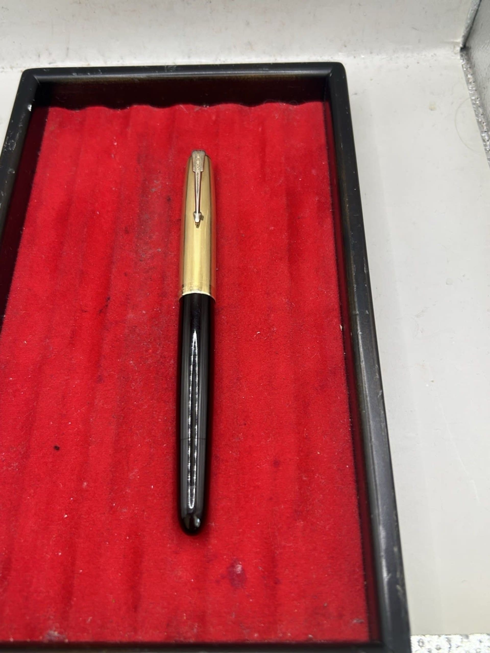 Parker 51 Vacumatic Fountain Pen Black Custom 14K NIB Restored Fine To Medium