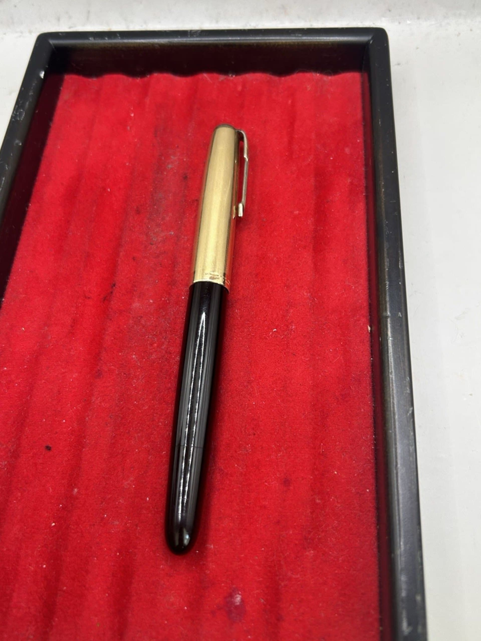 Parker 51 Vacumatic Fountain Pen Black Custom 14K NIB Restored Fine To Medium