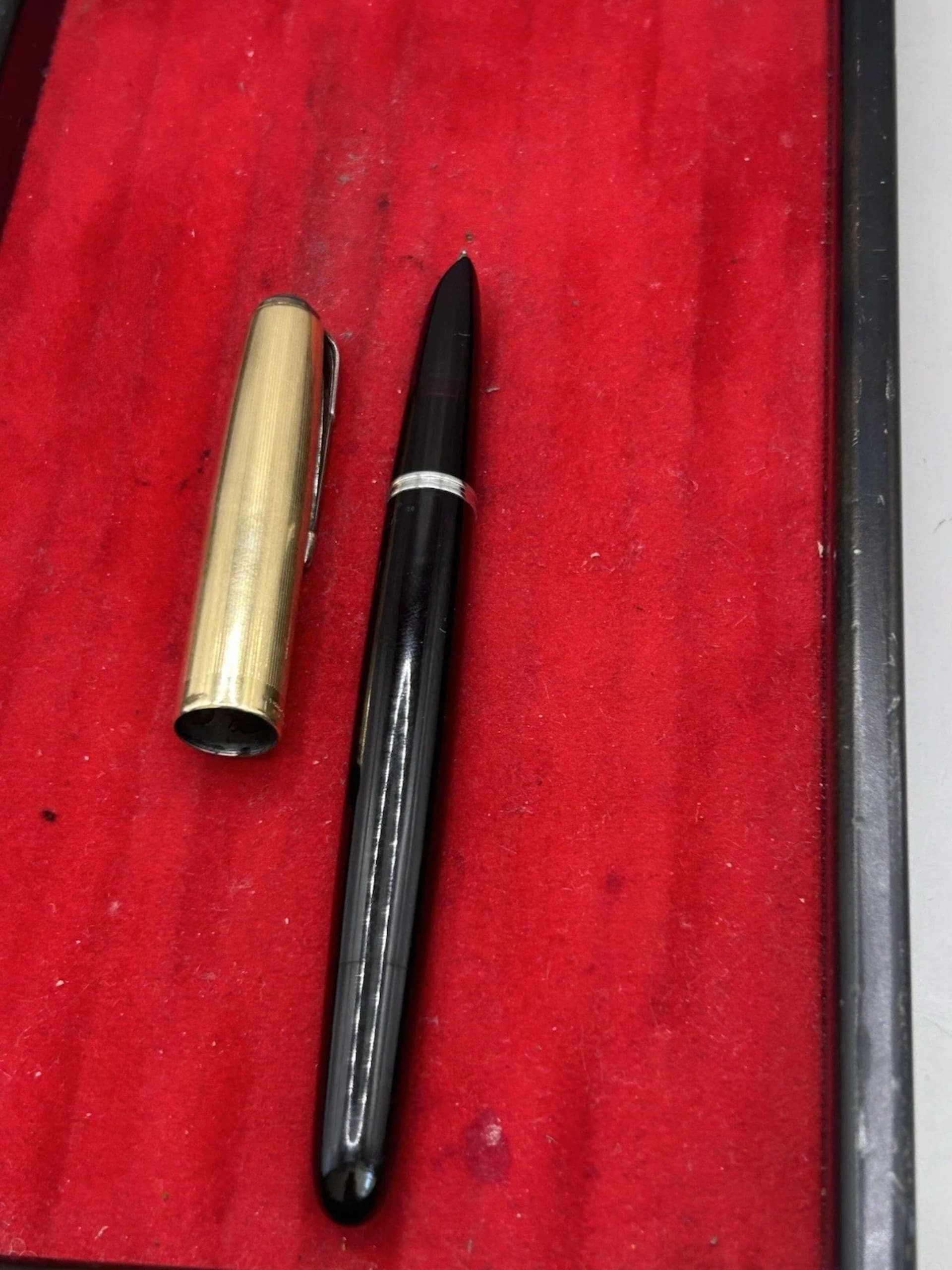 Parker 51 Vacumatic Fountain Pen Black Custom 14K NIB Restored Fine To Medium