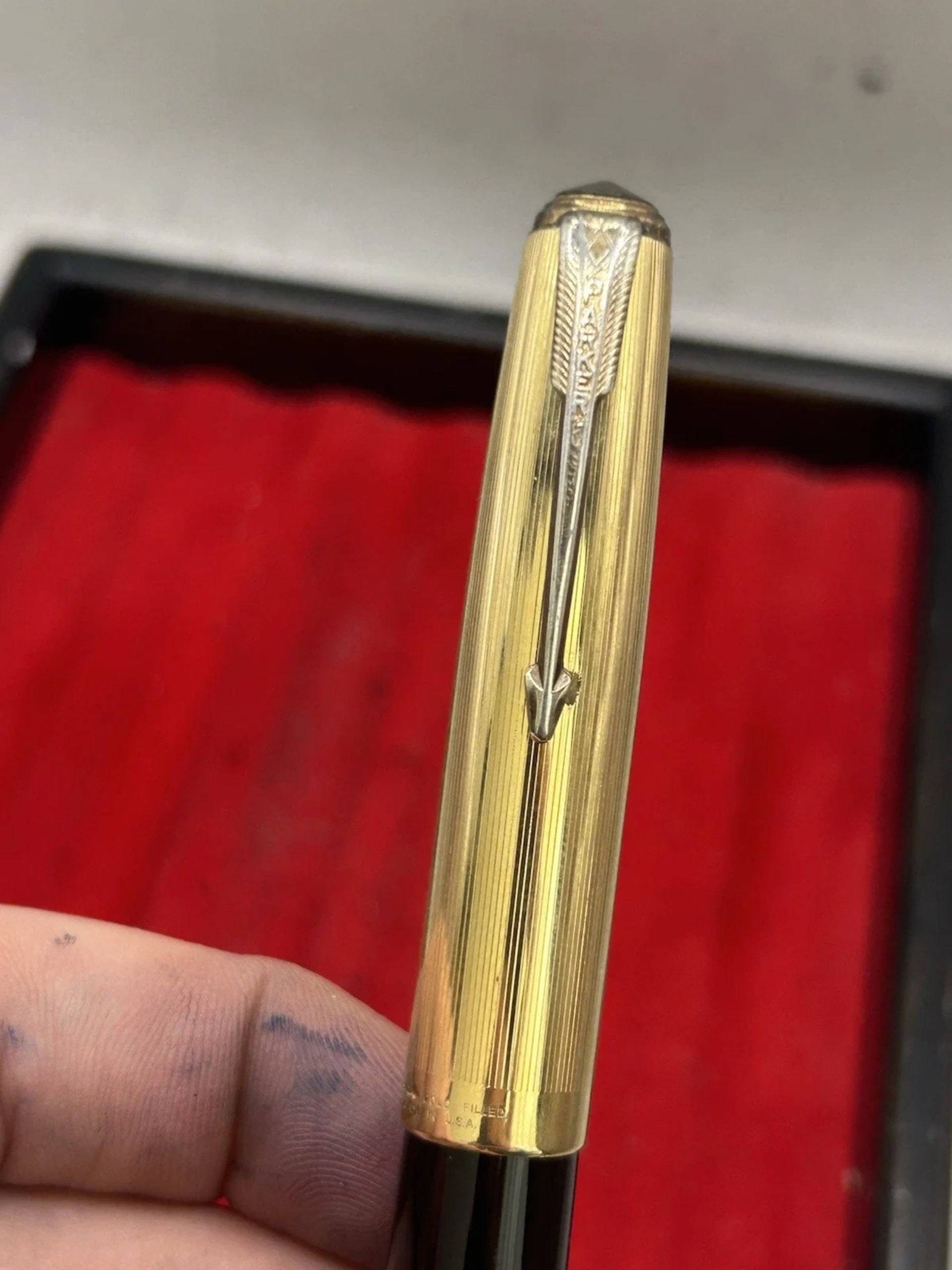 Parker 51 Vacumatic Fountain Pen Black Custom 14K NIB Restored Fine To Medium