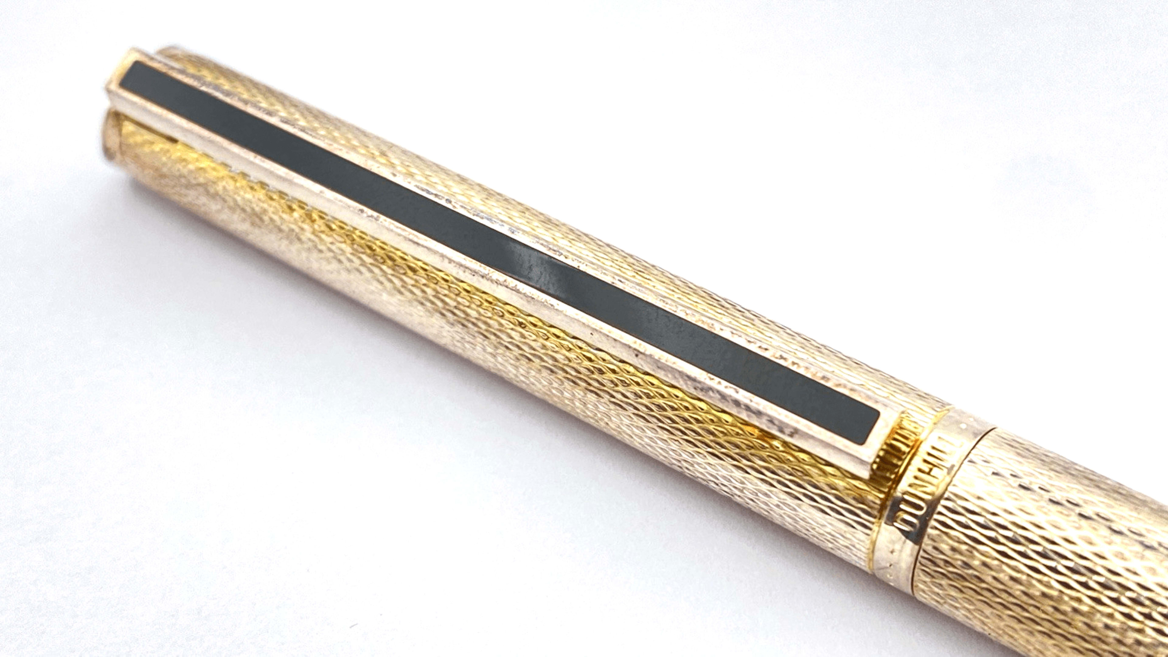 Dunhill Slimline Fountain Pen Silver Plated 14K Gold Medium NIB Made In Germany