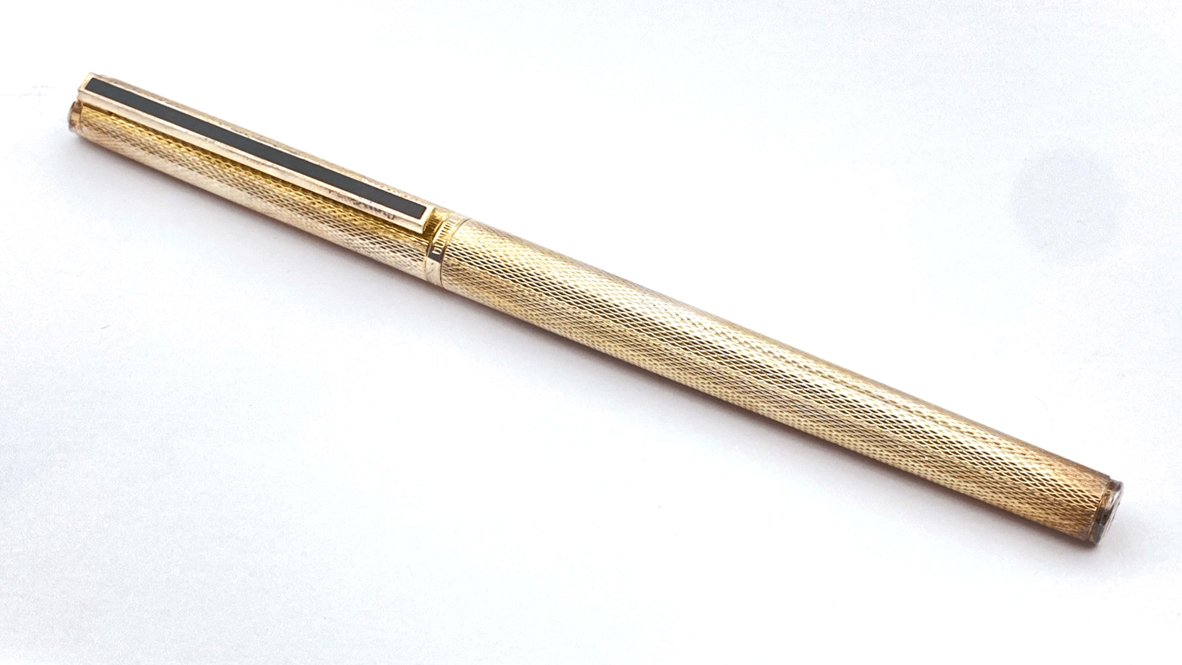 Dunhill Slimline Fountain Pen Silver Plated 14K Gold Medium NIB Made In Germany