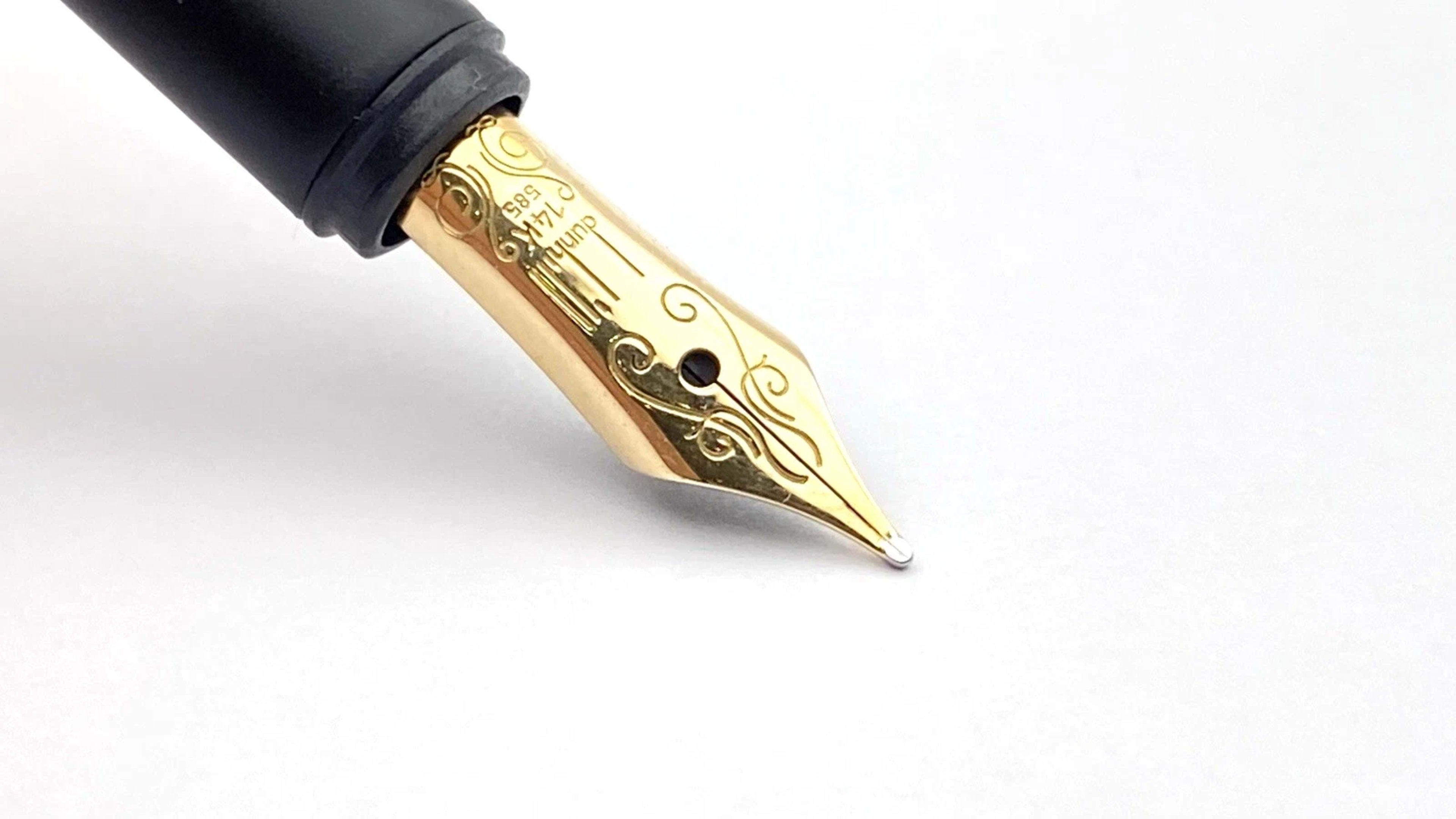 Dunhill Slimline Fountain Pen Silver Plated 14K Gold Medium NIB Made In Germany