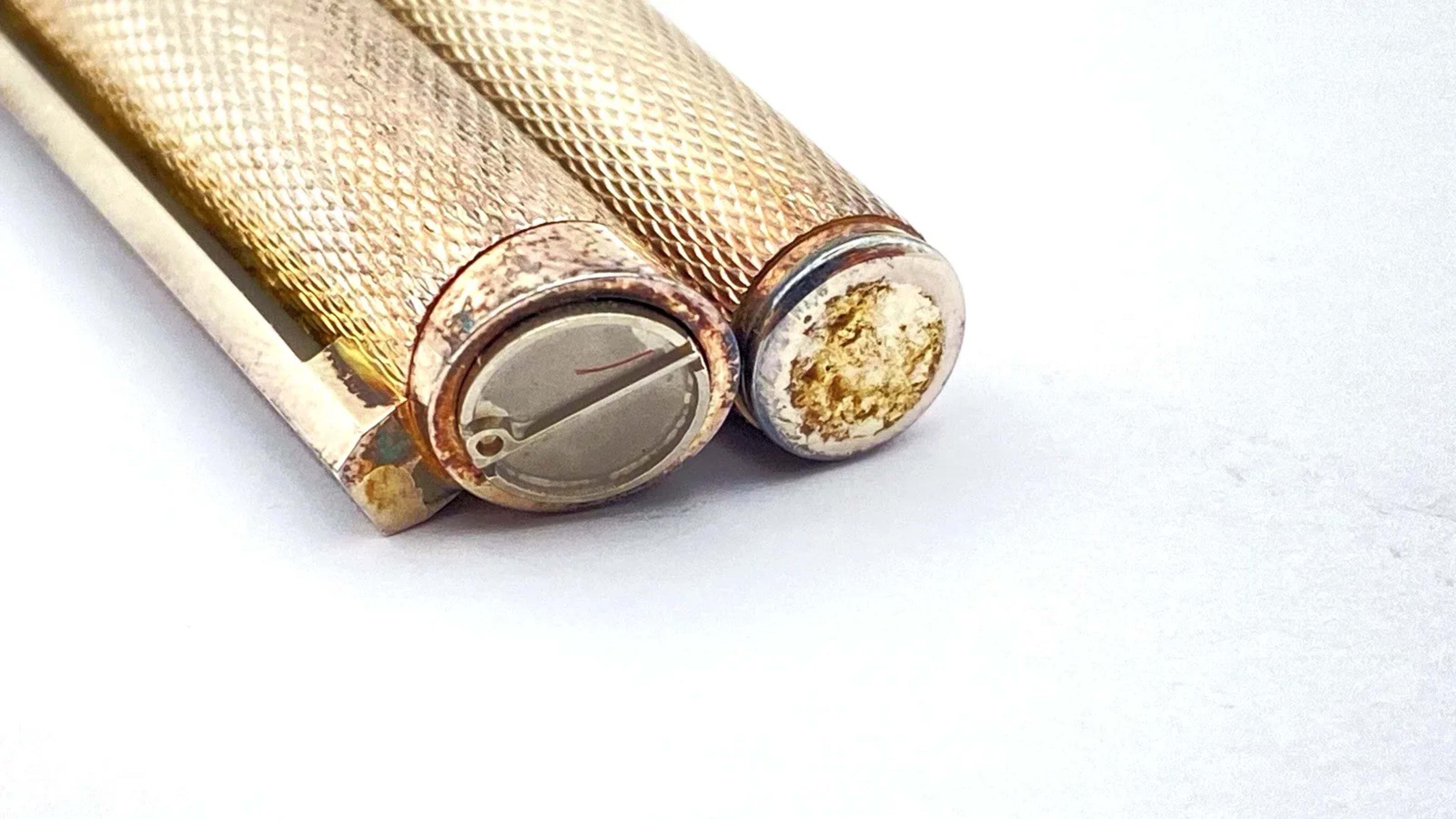 Dunhill Slimline Fountain Pen Silver Plated 14K Gold Medium NIB Made In Germany